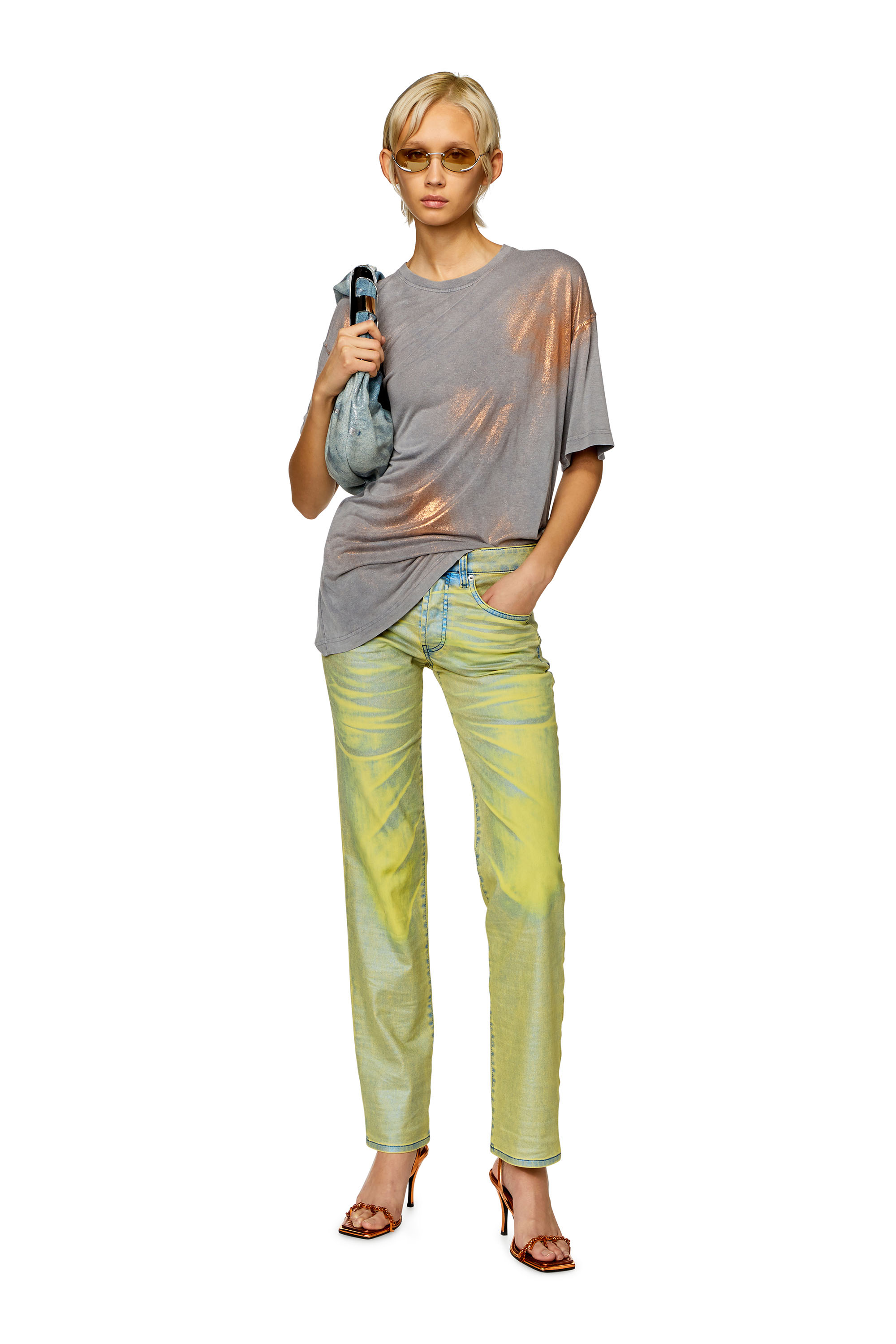 Diesel - T-BUXT, T-shirt con sfumature metalliche Donna in Multicolor - 1