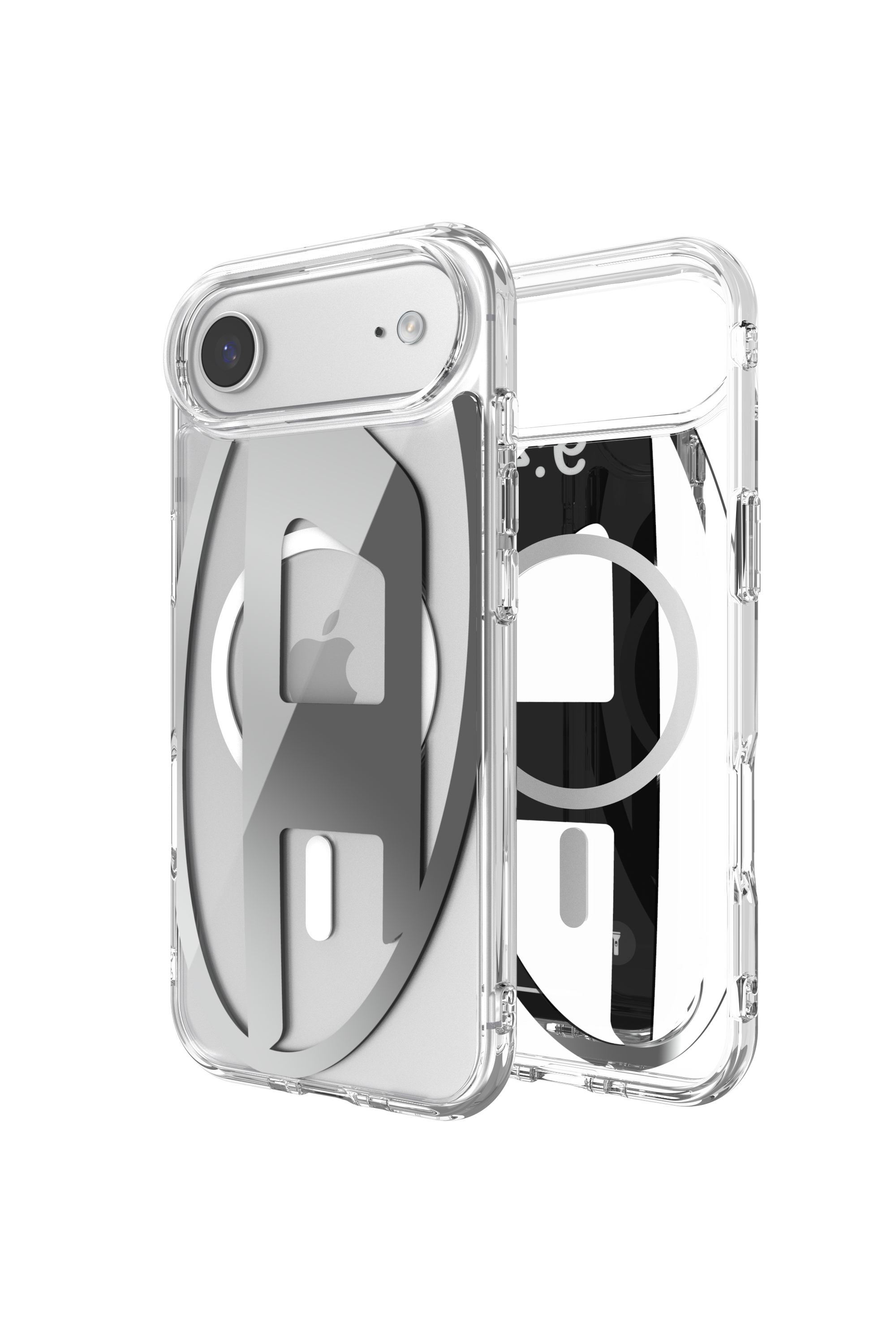 Diesel - 60412 AOP CASE, &Eacute;tui m&eacute;tallique Oval D avec Magsafe pour iPhone 17 Air Mixte in Gris - 1