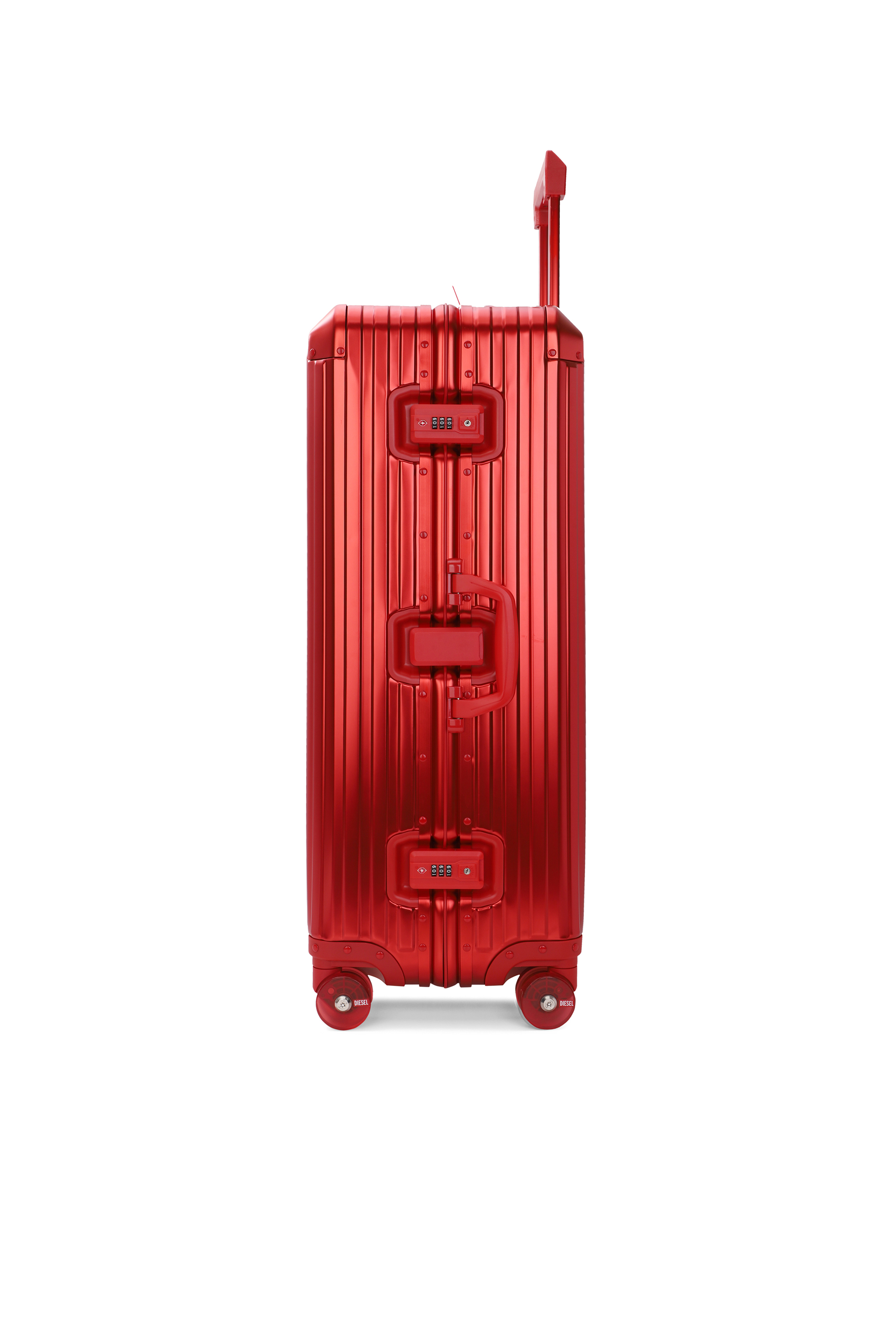 Diesel - DIESEL ALUMINUM TROLLEY- DSL002, Unisex Koffer aus Aluminium Gr&ouml;&szlig;e L in Rot - 3
