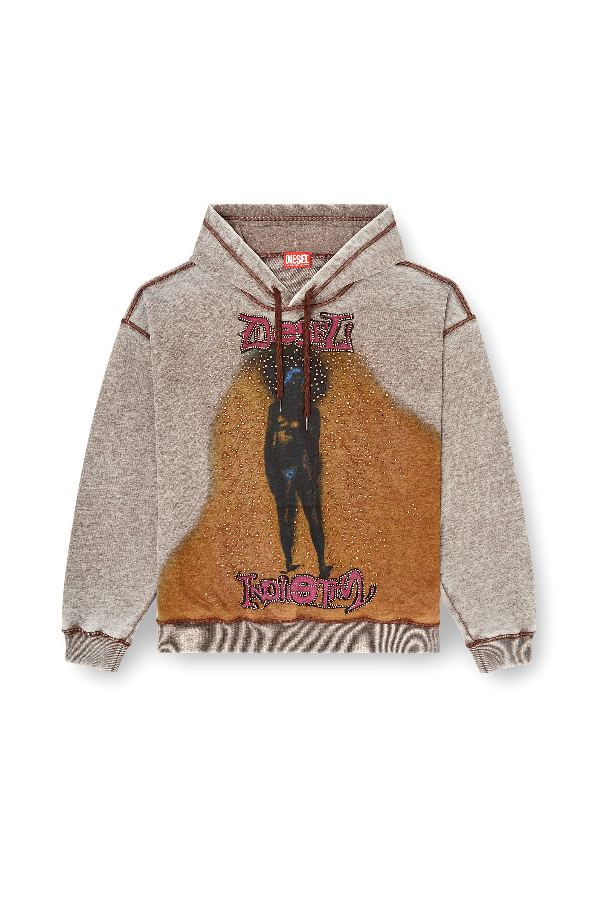 Diesel - S-BOXTON-HOOD, Felpa con stampa e borchie Uomo in Multicolor - 2