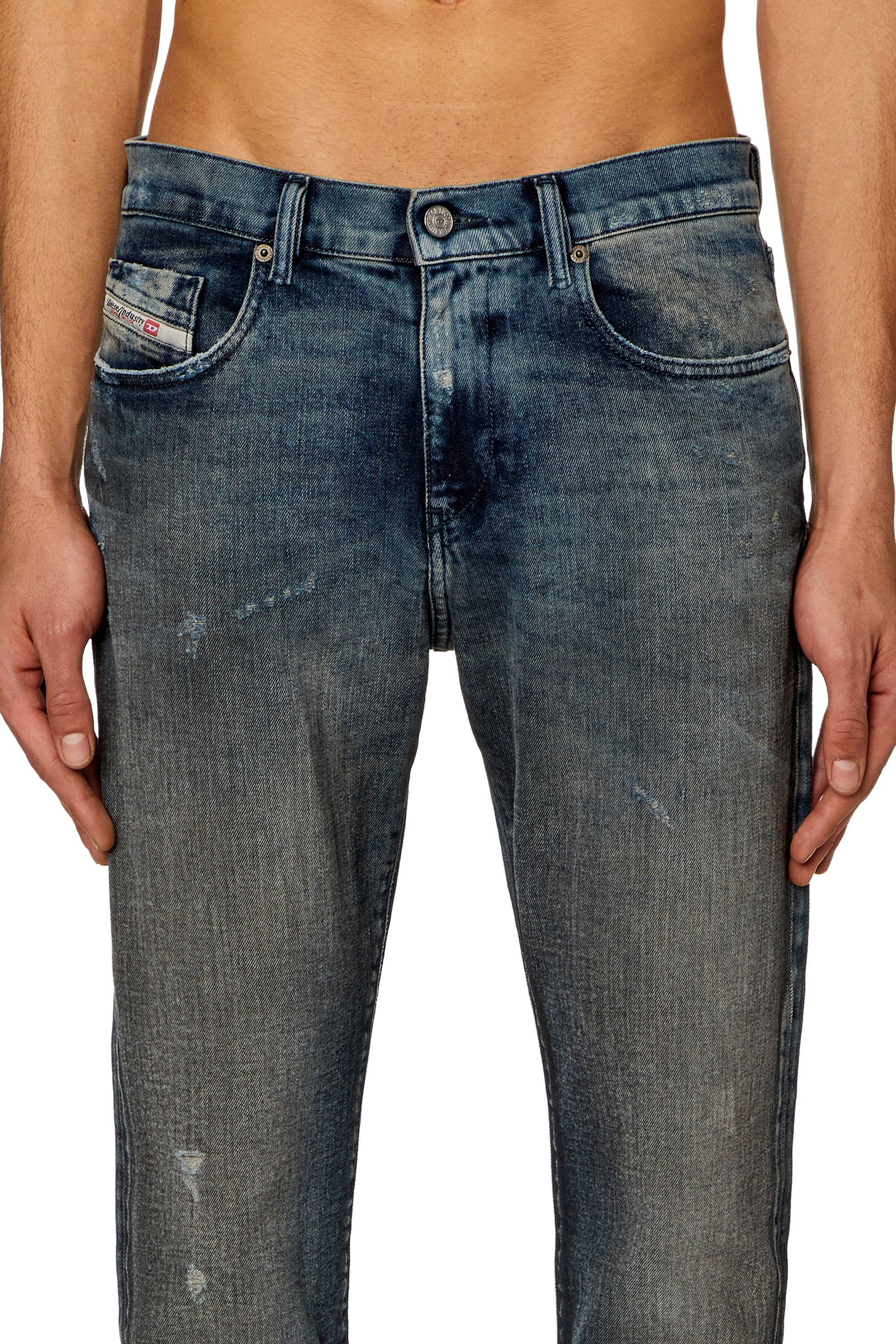 Diesel - Slim Jeans 2019 D-Strukt 09H54, Bleu Foncé - Image 4