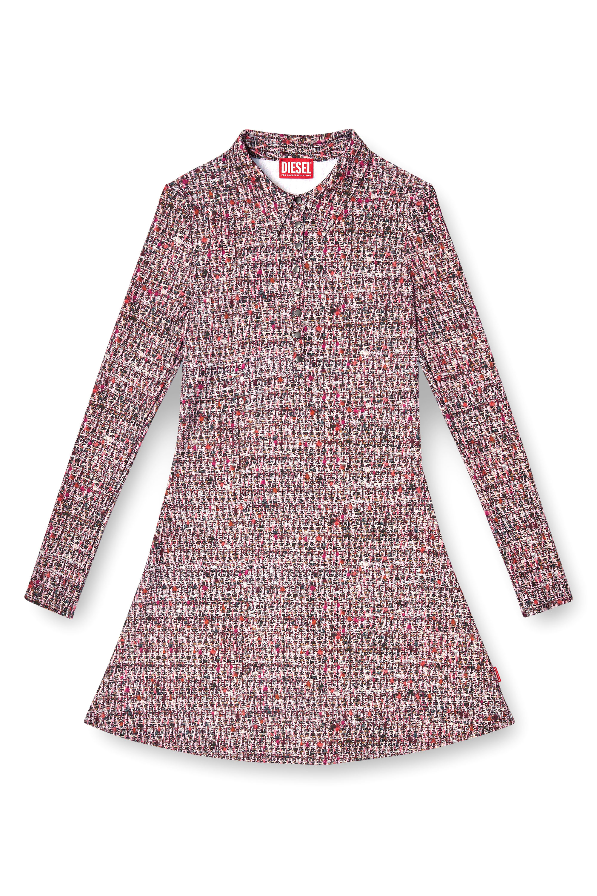 Diesel - D-POLYNA, Damen Kleid aus Lycra mit Bouclé-Print in Rosa - 3