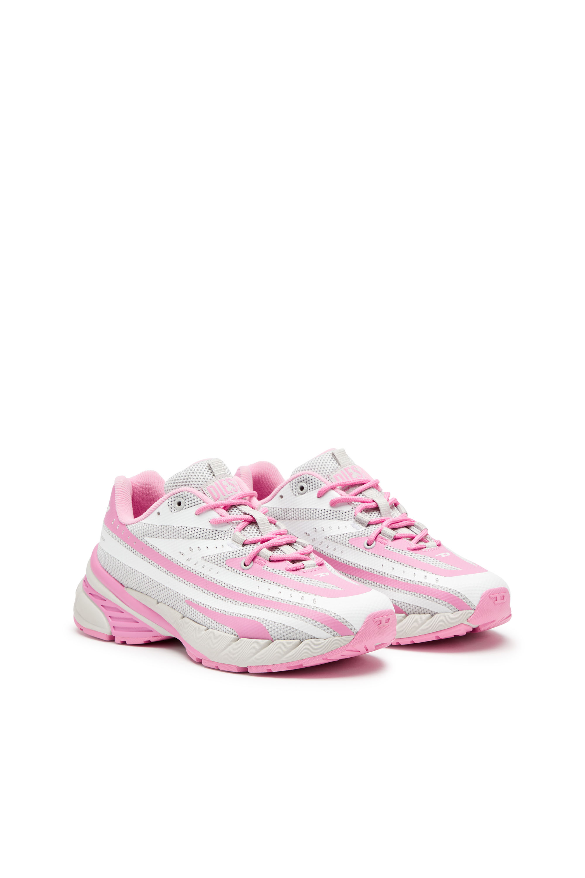 D-AIRSPEED LOW W, Rosa/Weiss Diesel - D-AIRSPEED LOW W, Damen D-Airspeed Low-Gestreifte Sneakers aus beschichtetem Mesh in Rosa/Weiss - 2