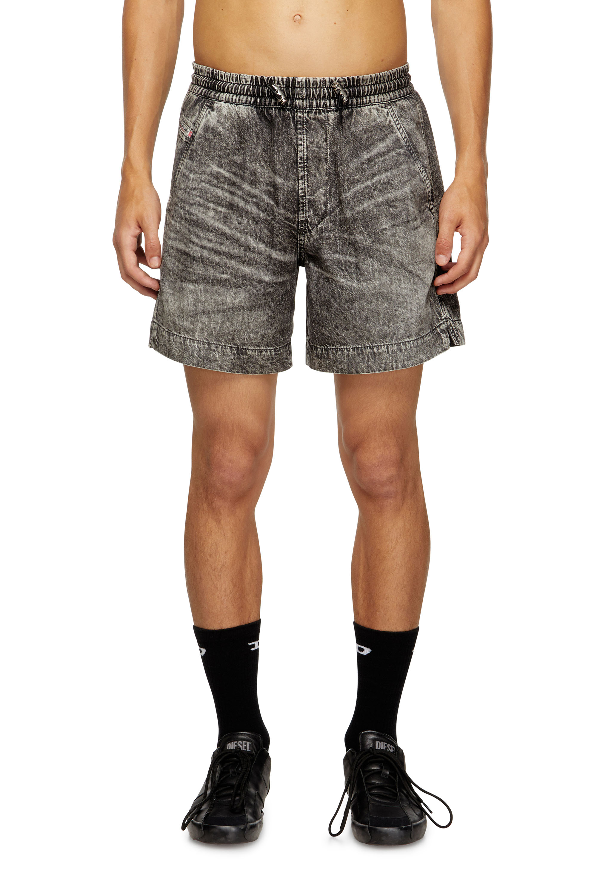 Diesel - D-TENNI-S1, Short en denim marbré Mixte in Noir - 1