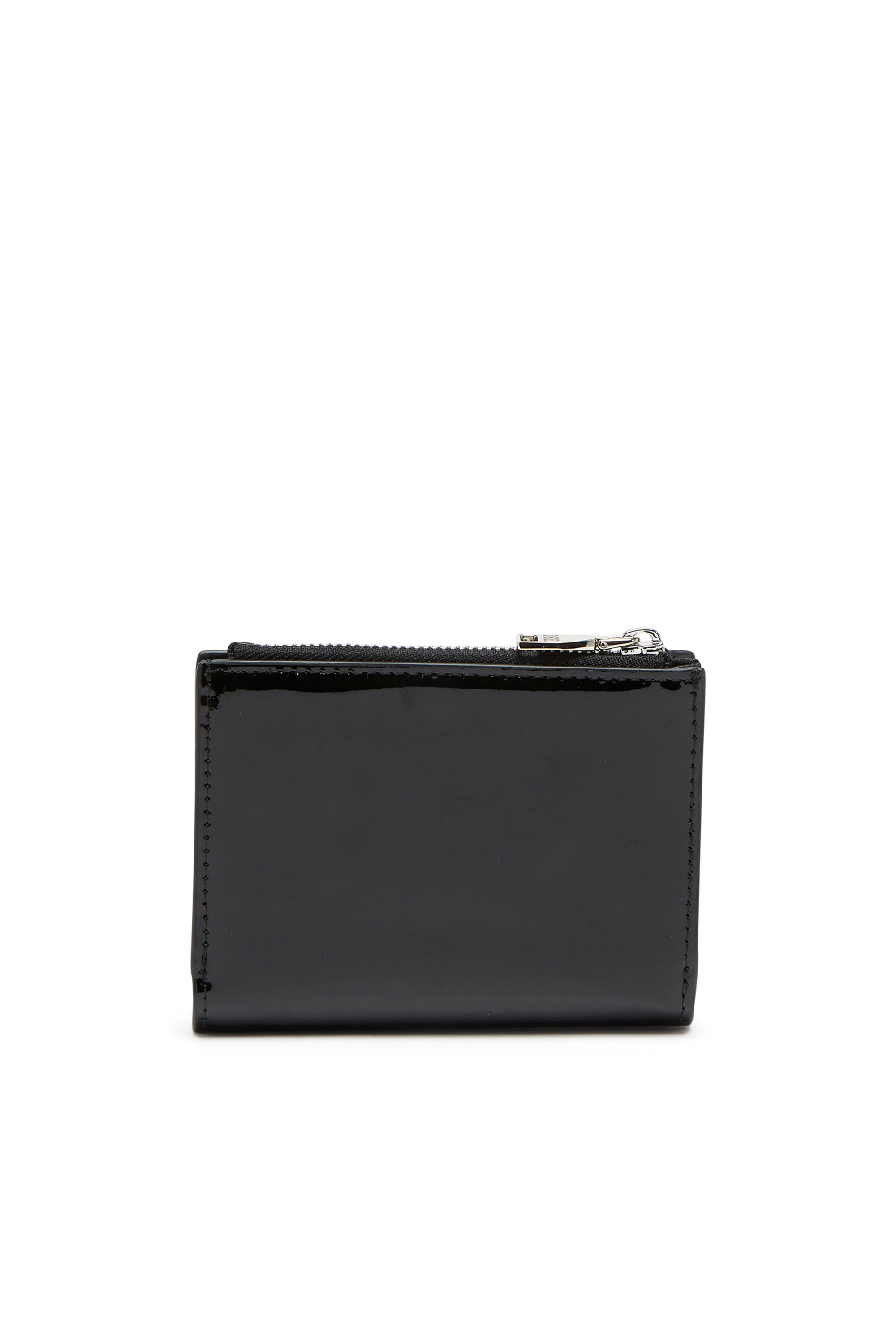 Diesel - PLAY BI-FOLD ZIP II, Damen Kleines Portemonnaie aus glänzendem Leder in Schwarz - Image 2