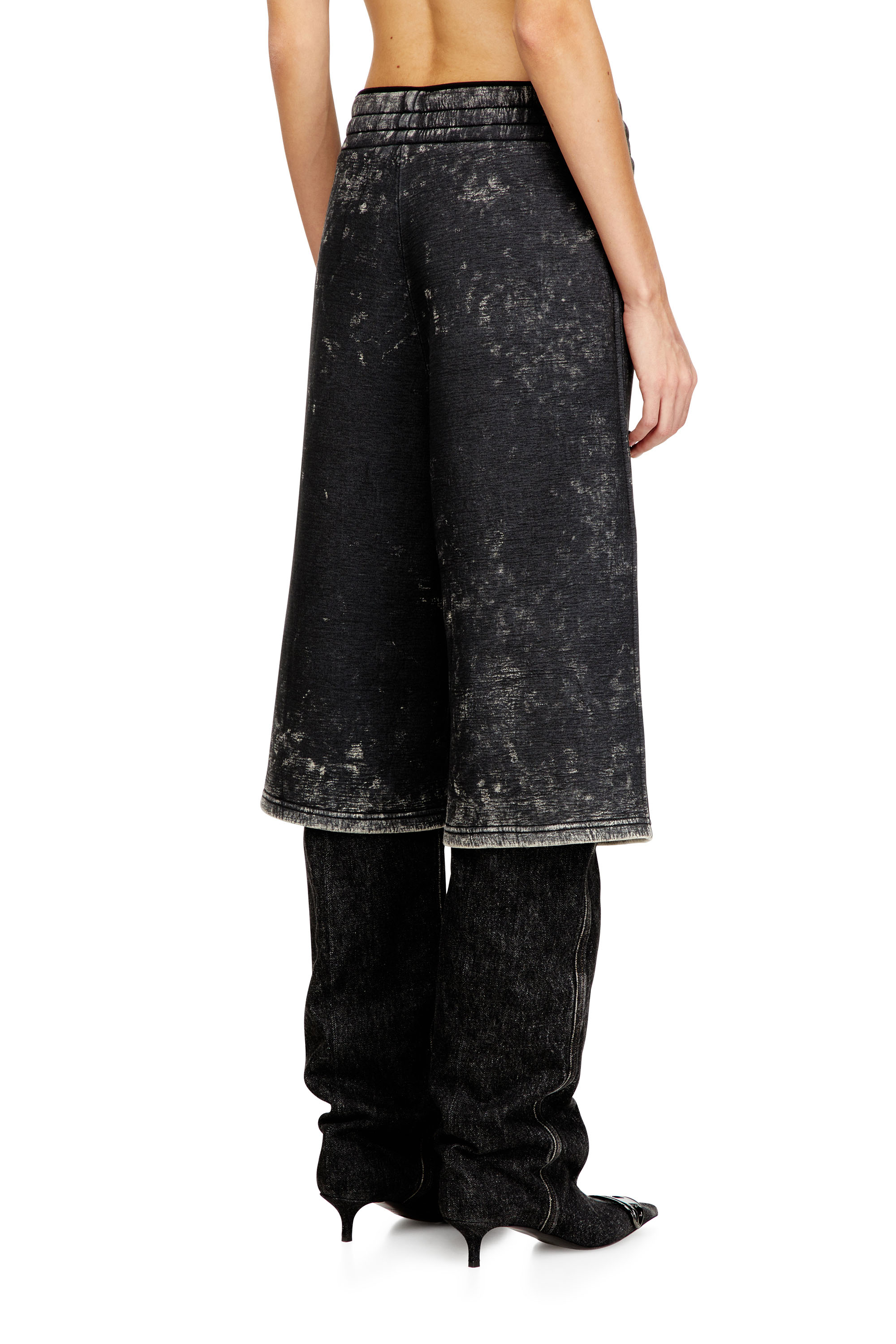 Diesel - S-TYP, Unisex Weit geschnittene Shorts aus Scuba mit Marmoreffekt in Schwarz/Dunkelgrau - 3