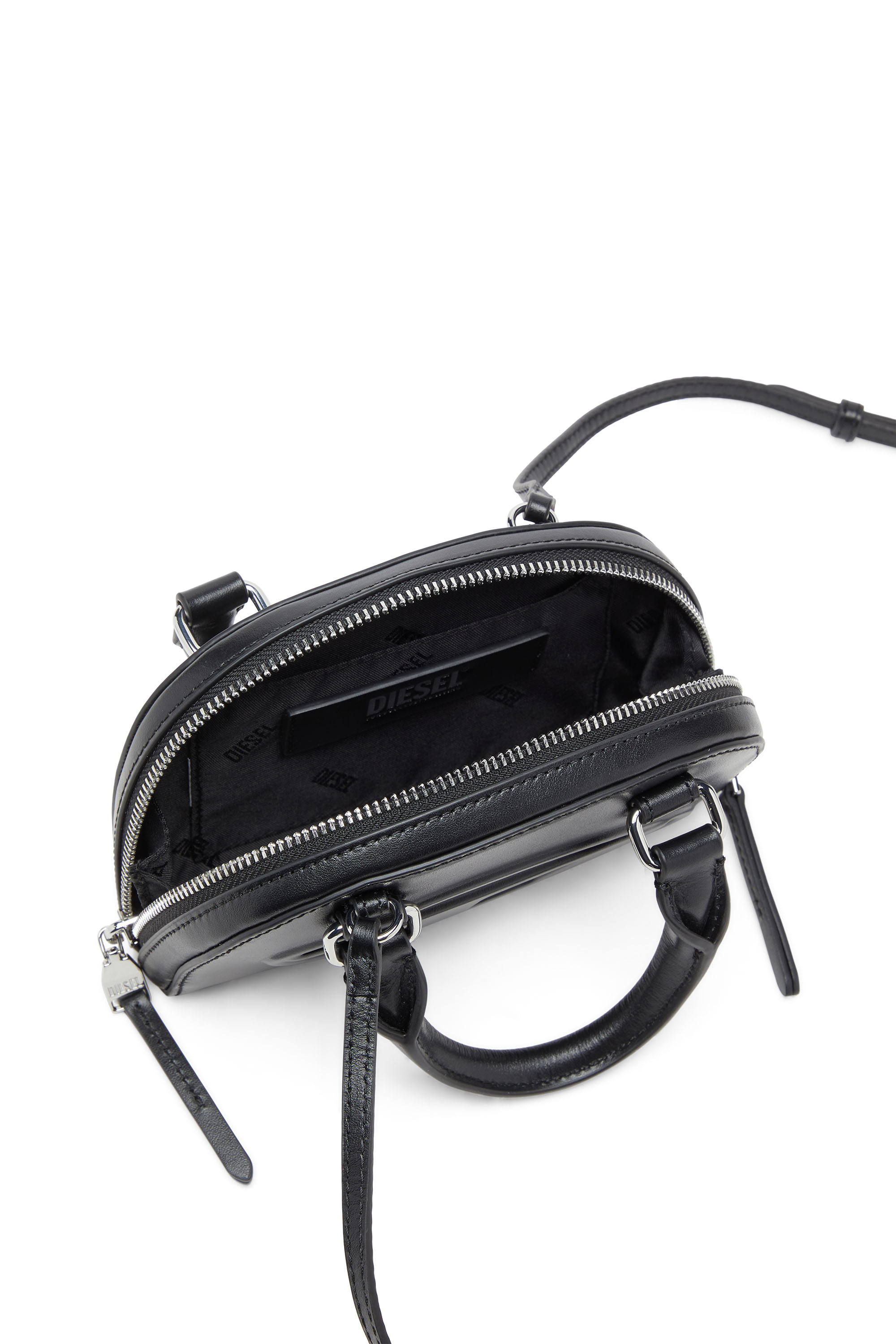 Diesel - 1DR DOME CROSSBODY XS, 1DR Dome-Sac bandoulière mini en cuir nappa Femme in Noir - 3