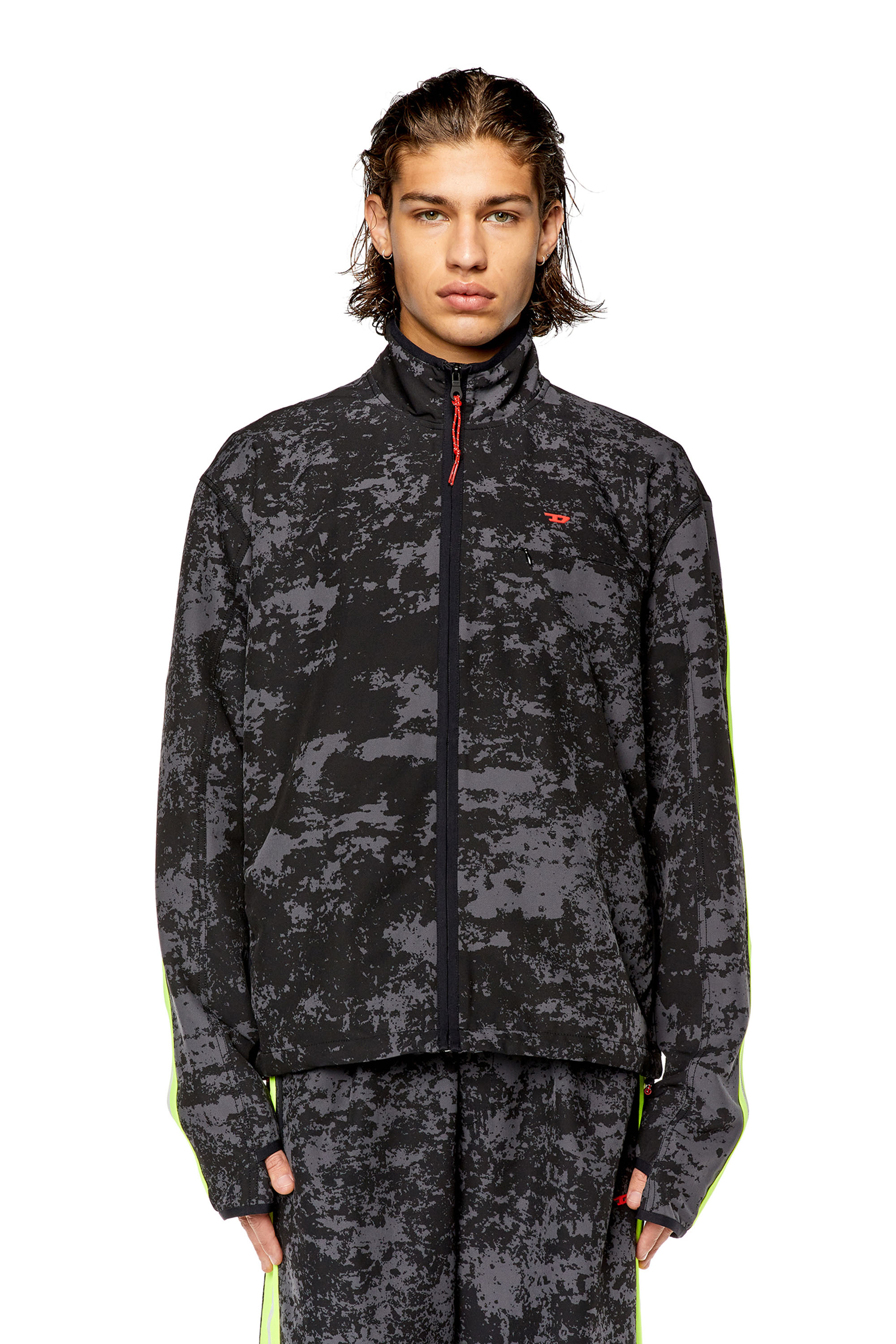 Diesel - AMWT-BYRON-WT13, Uomo Giacca tuta con stampa cloudy in Multicolor - Image 1