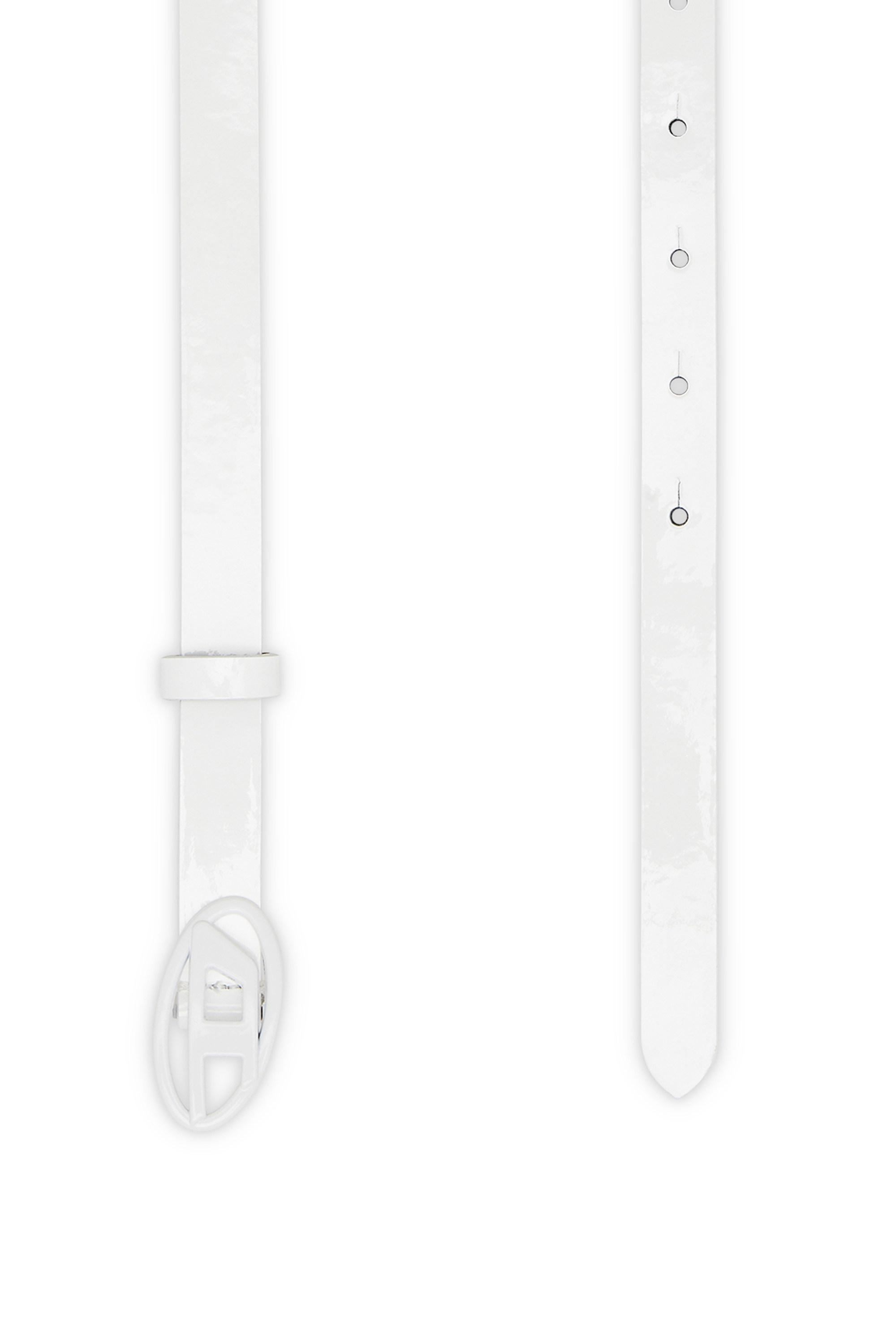 Diesel - B-PLAY 15, Ceinture slim en cuir brillant Femme in Blanc - 2