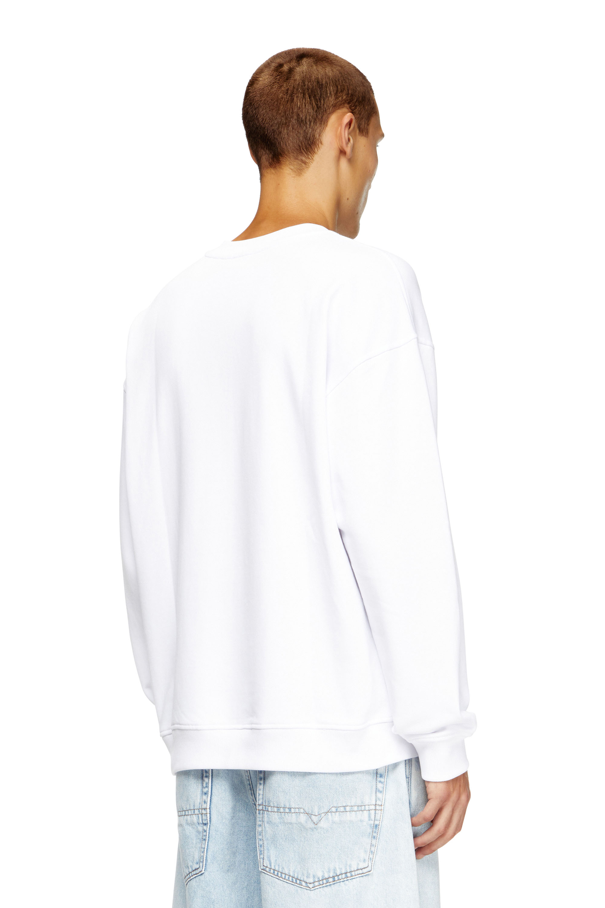 Diesel - S-BOXT-OD, Sweat-shirt avec cut-out Oval D Homme in Blanc - 4