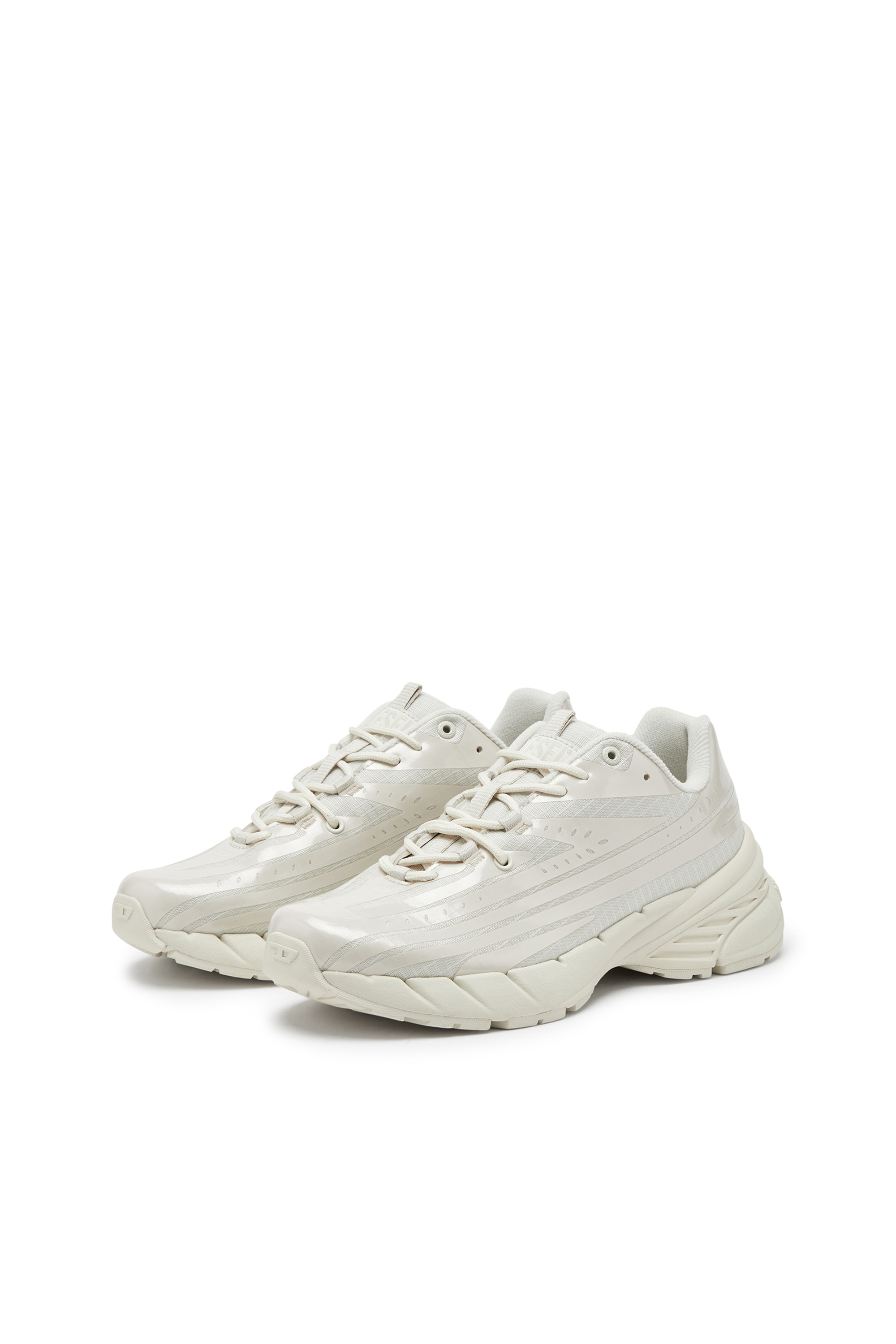 Diesel - D-AIRSPEED LOW W, D-Airspeed Low-Sneakers monochromes avec revêtement nacré Femme in Blanc - 8