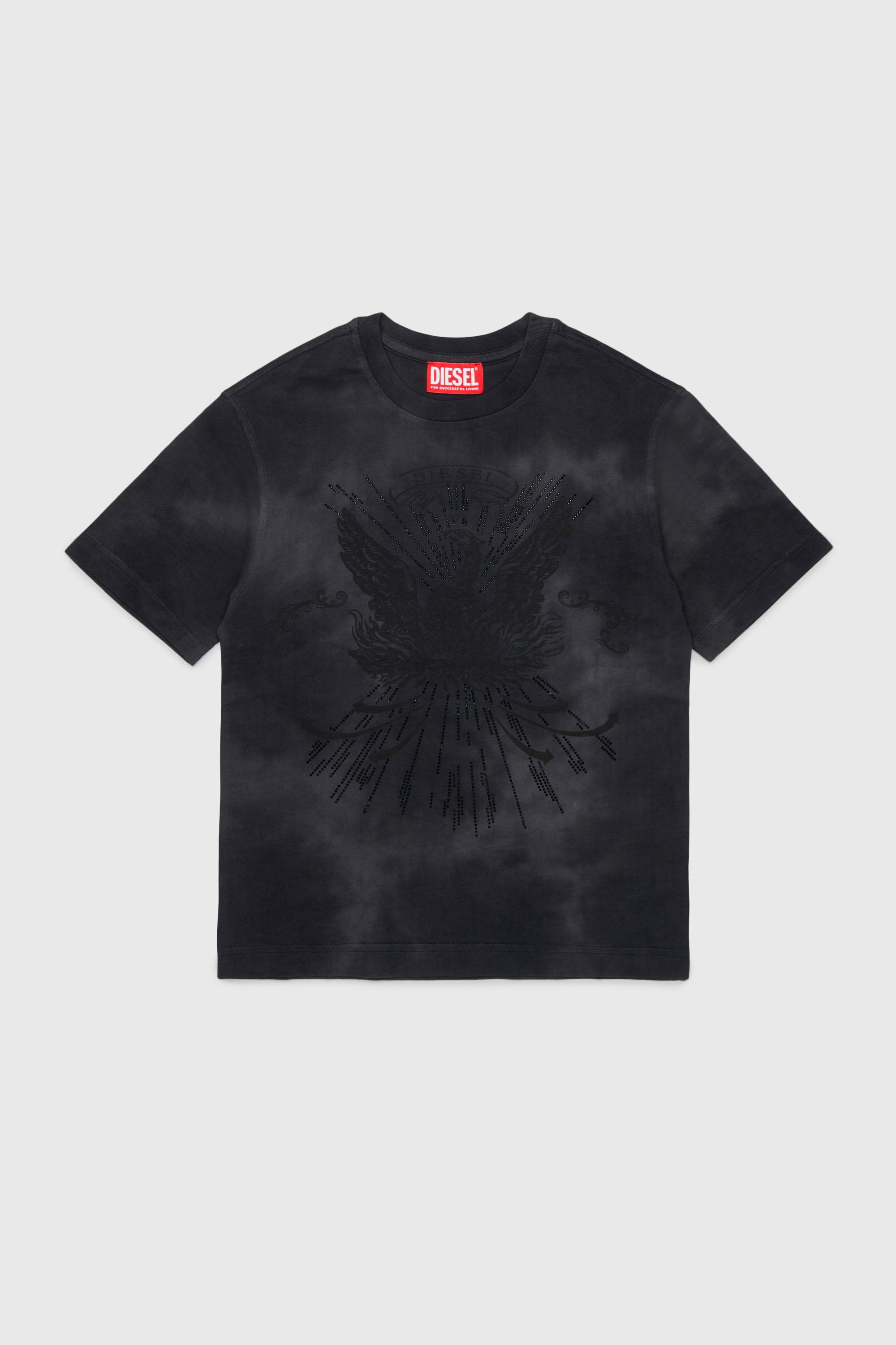 Diesel - TFIN OVER, T-shirt avec motif ph&eacute;nix orn&eacute; Homme in Noir - 1