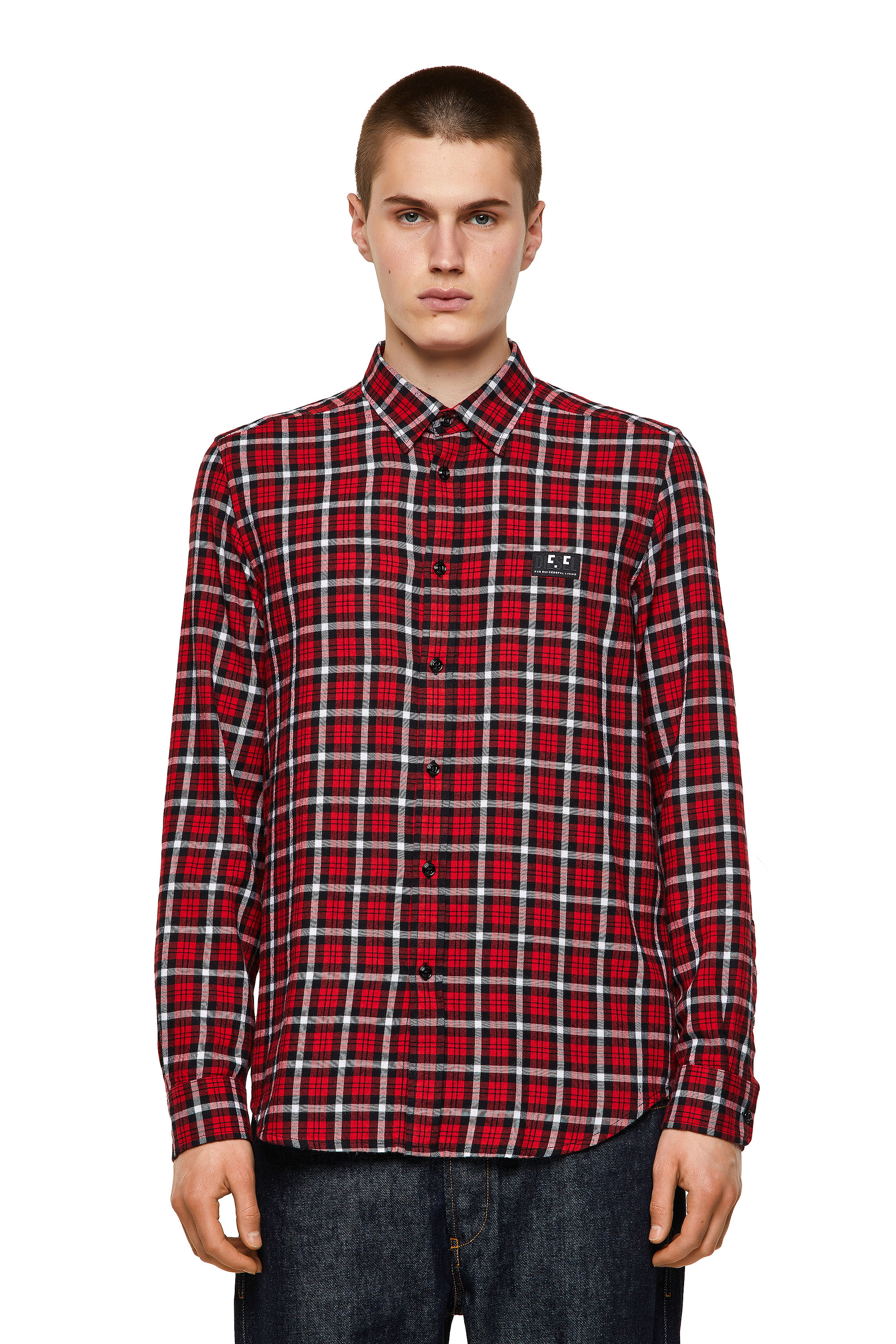 S-MOI-CHK-A, Rosso/Bianco - Camicie