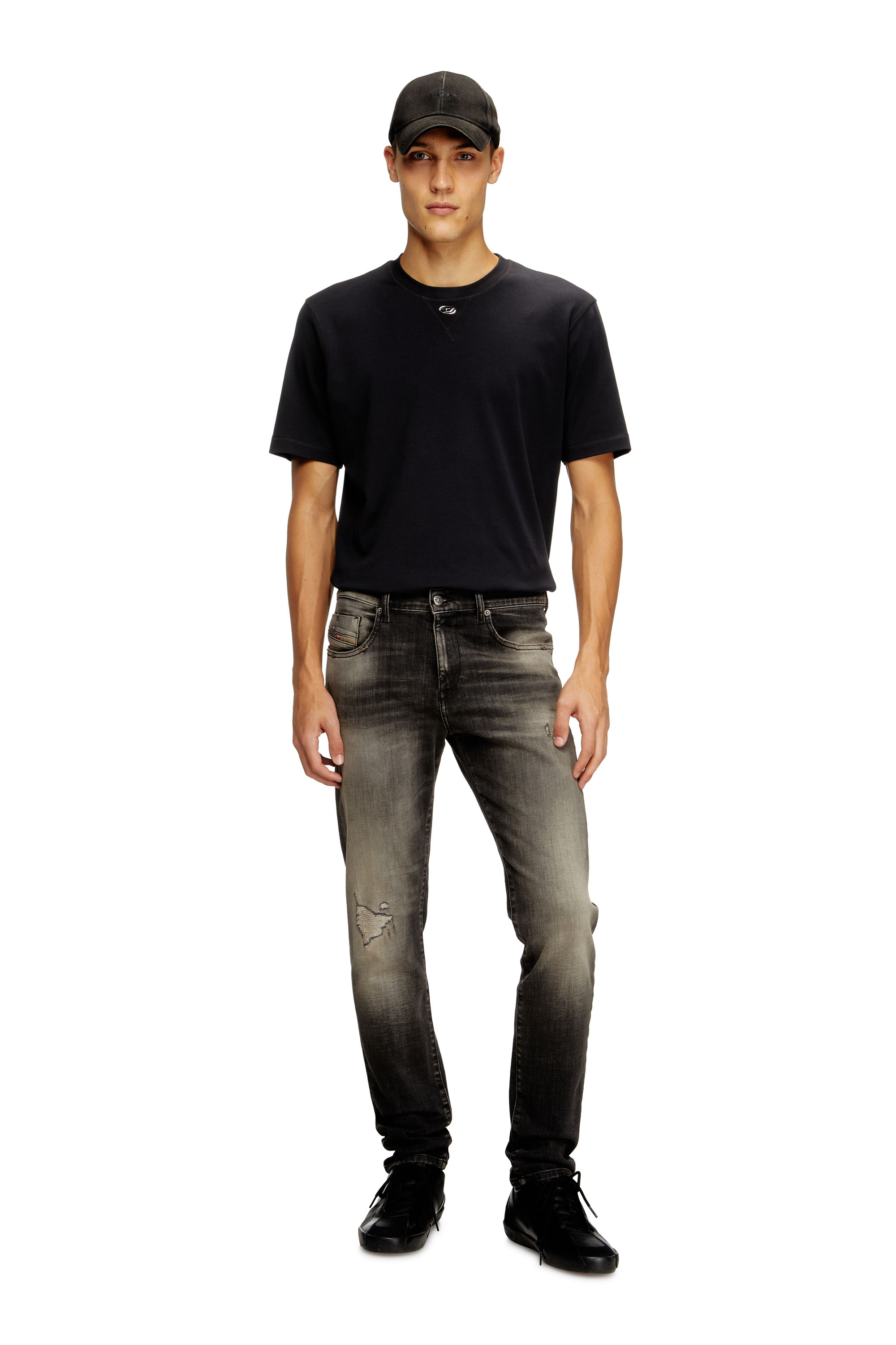 Diesel - Slim Jeans 2019 D-Strukt 09N59 Uomo, Grigio - Image 1