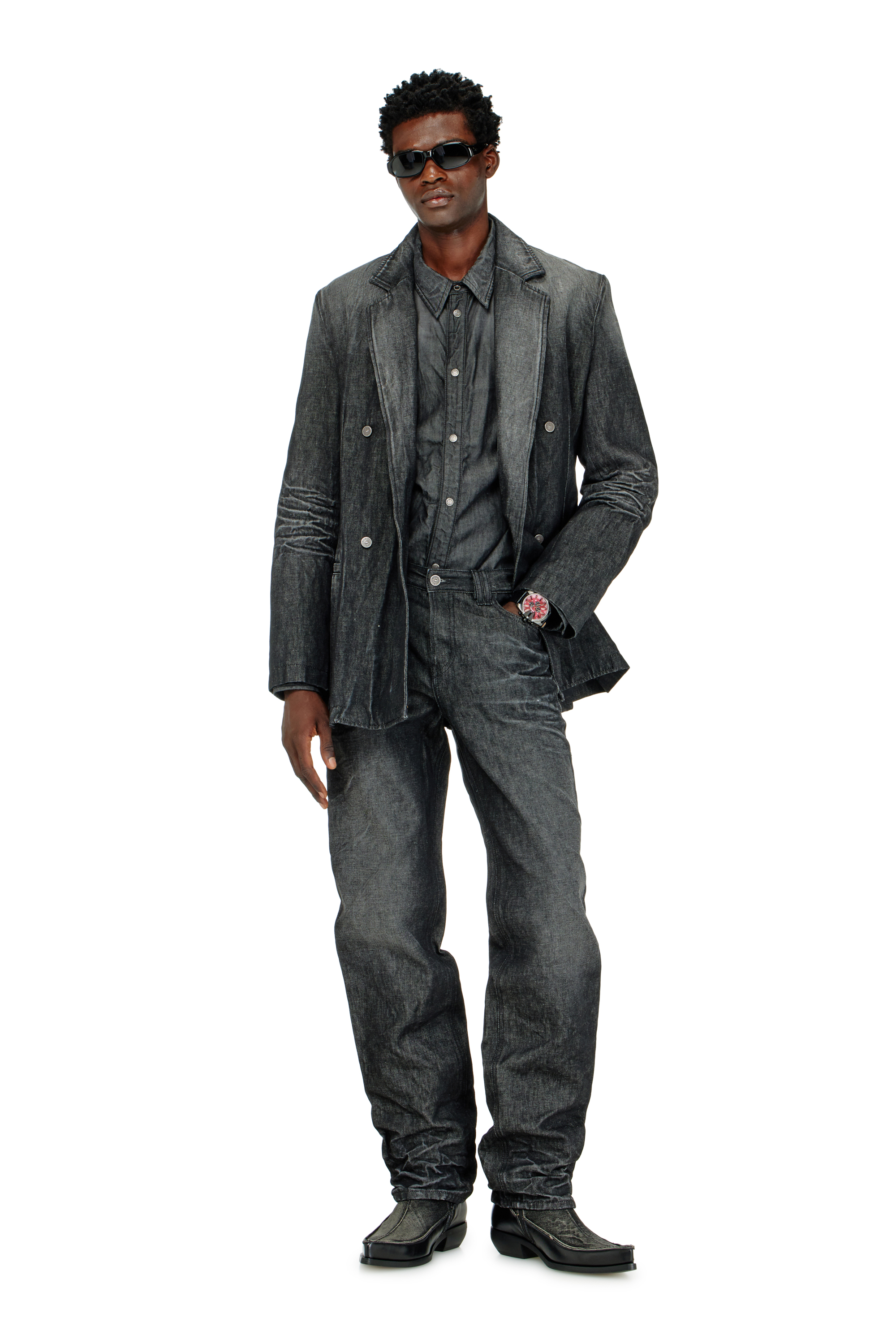 Diesel - Herren Regular Jeans 1991 D-Voeed 09R39, Schwarz/Dunkelgrau - 1