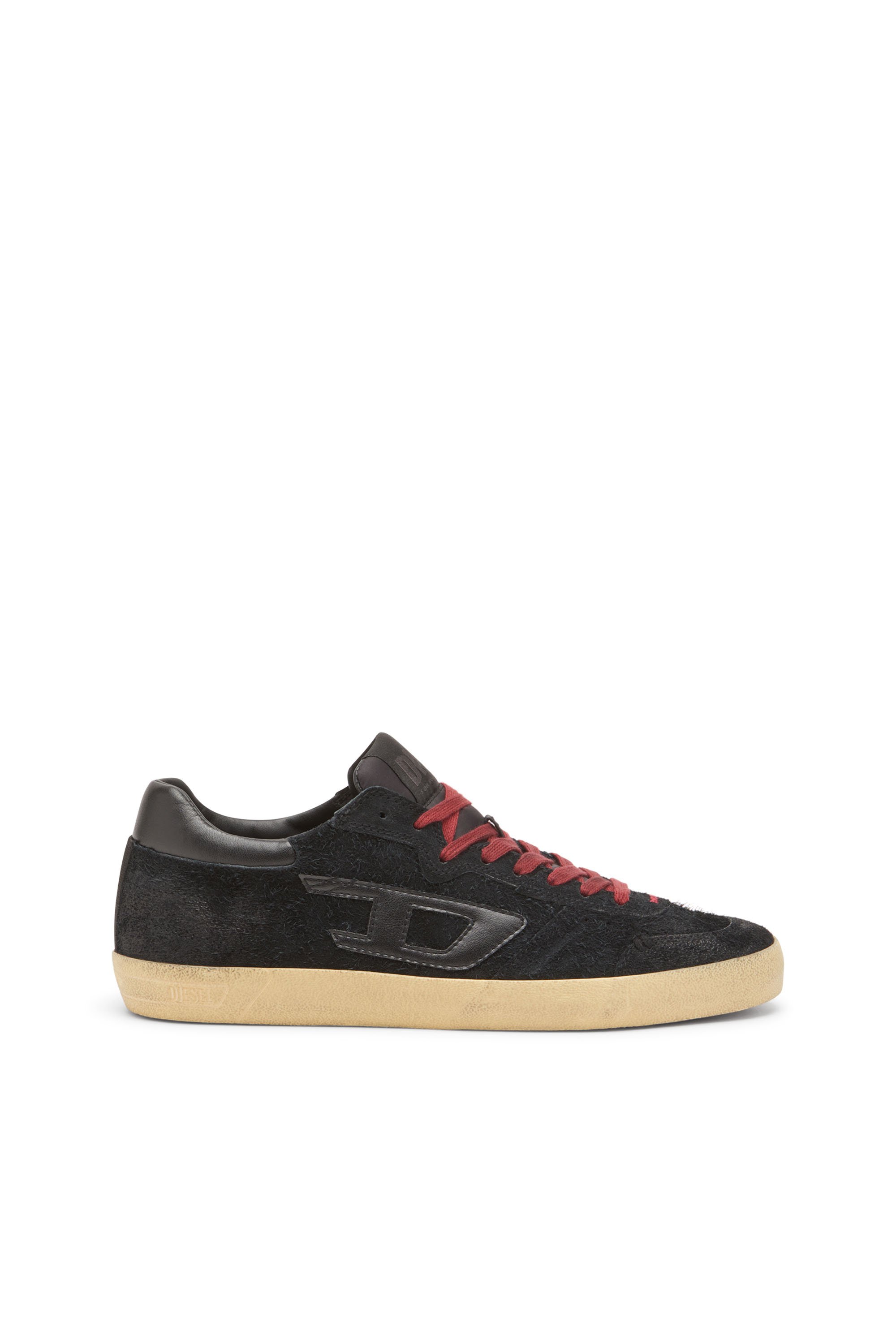 Diesel - S-LEROJI LOW, S-Leroji-Sneakers effet vieilli en cuir suédé poilu Homme in Noir - 1