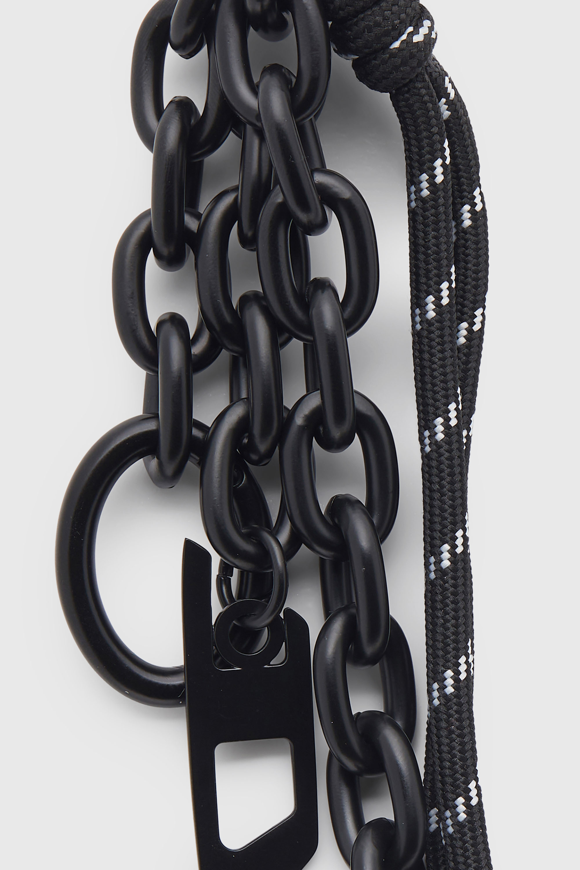 Diesel - CHAIN-D L, Charm in catena e corda Unisex in Nero - 2