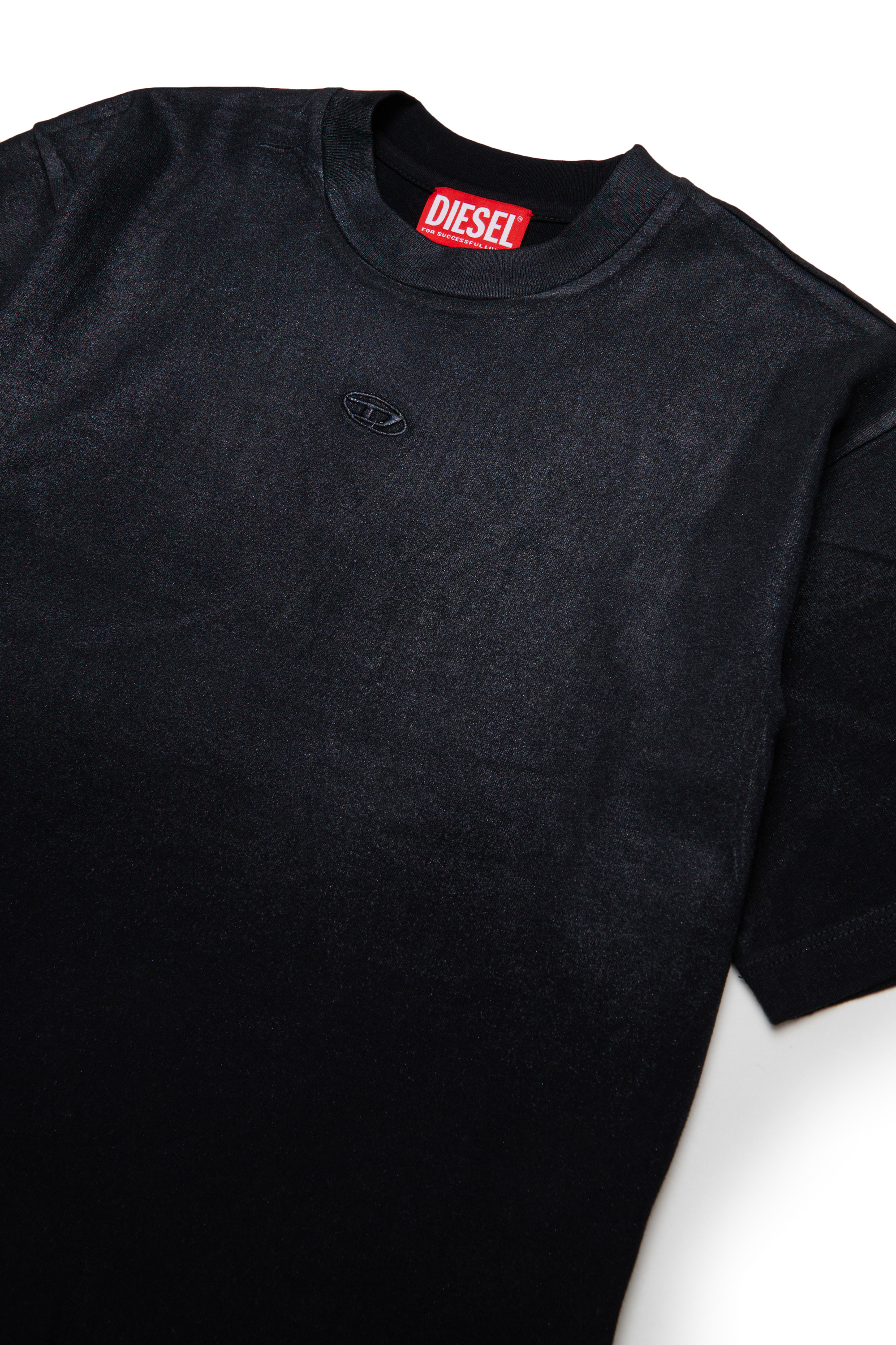 Diesel - TANORMYS2, Damen Baumwoll-T-Shirt mit tonaler Oval D Stickerei in Schwarz - 3