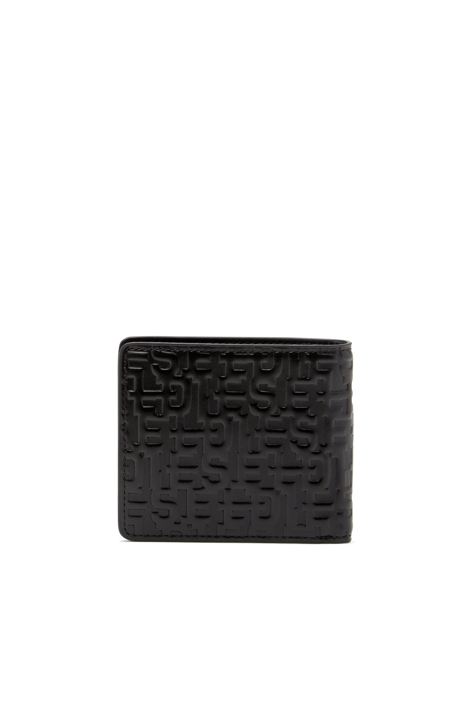 Diesel - PC MONOGRAM BI-FOLD COIN S, Herren Faltportemonnaie aus Monogram-Leder in Schwarz - 2