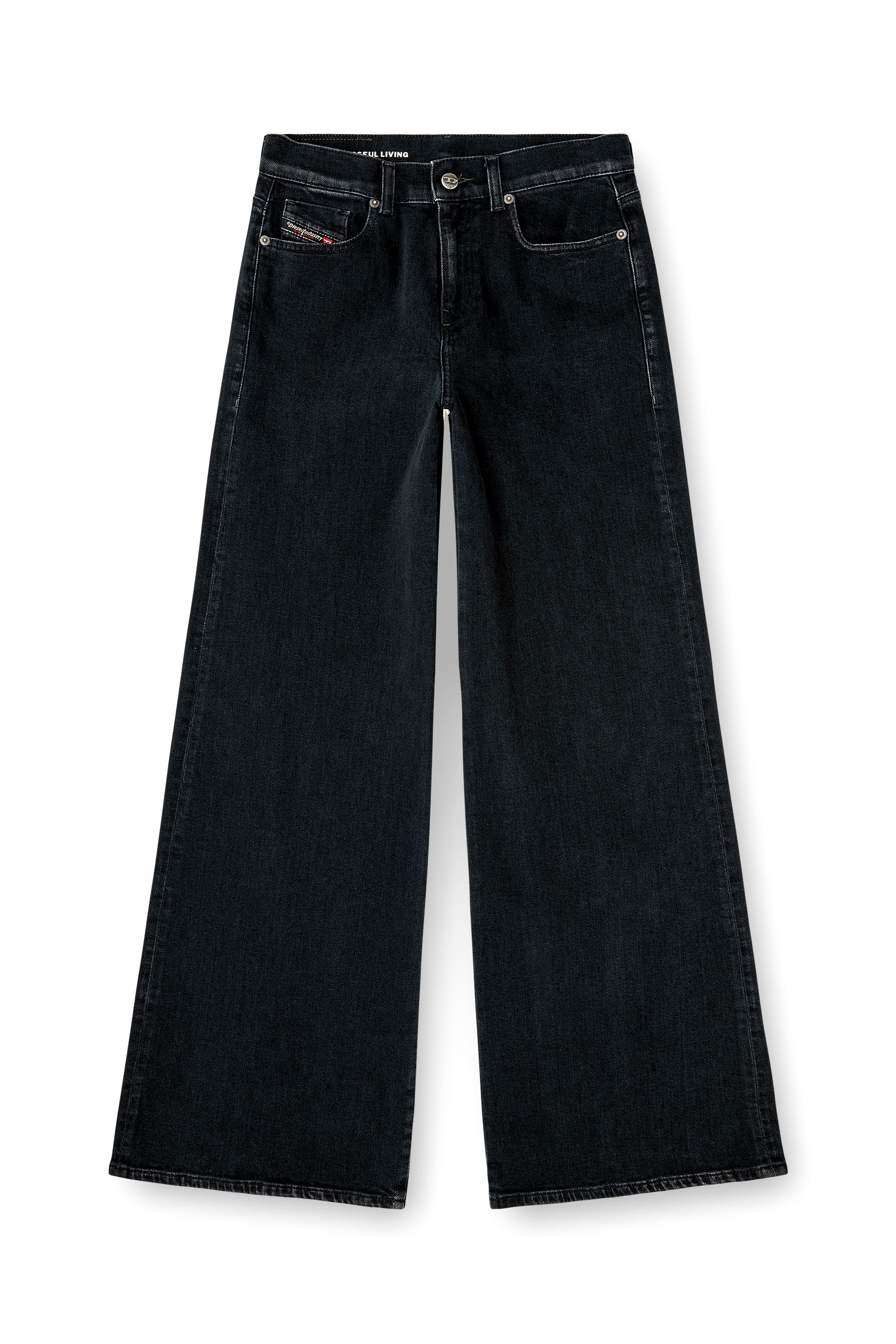 Diesel - Flare Jeans 1978 D-Akemi 09N89 Donna, Nero/Grigio scuro - Image 3