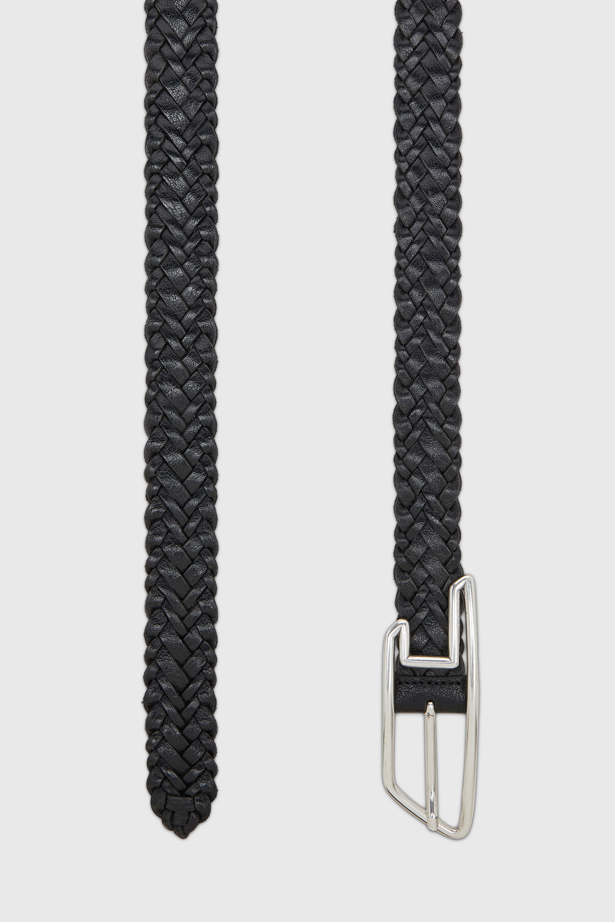 Diesel - B-D LINE 30 BRAIDERED, Ceinture 3 cm en cuir tress&eacute; Mixte in Noir - 2