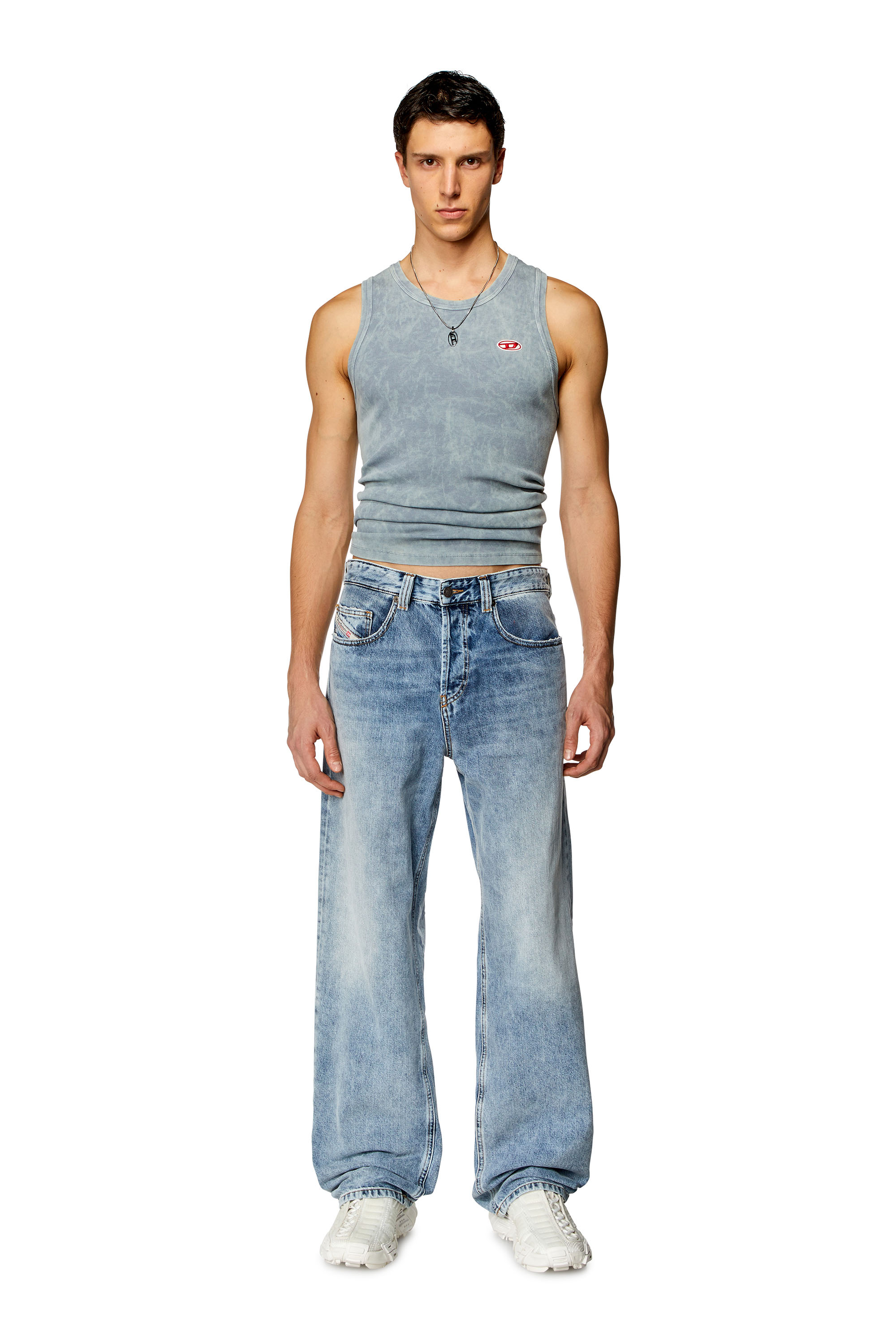 Diesel - Straight Jeans 2001 D-Macro 09H57, Blu Chiaro - Image 4