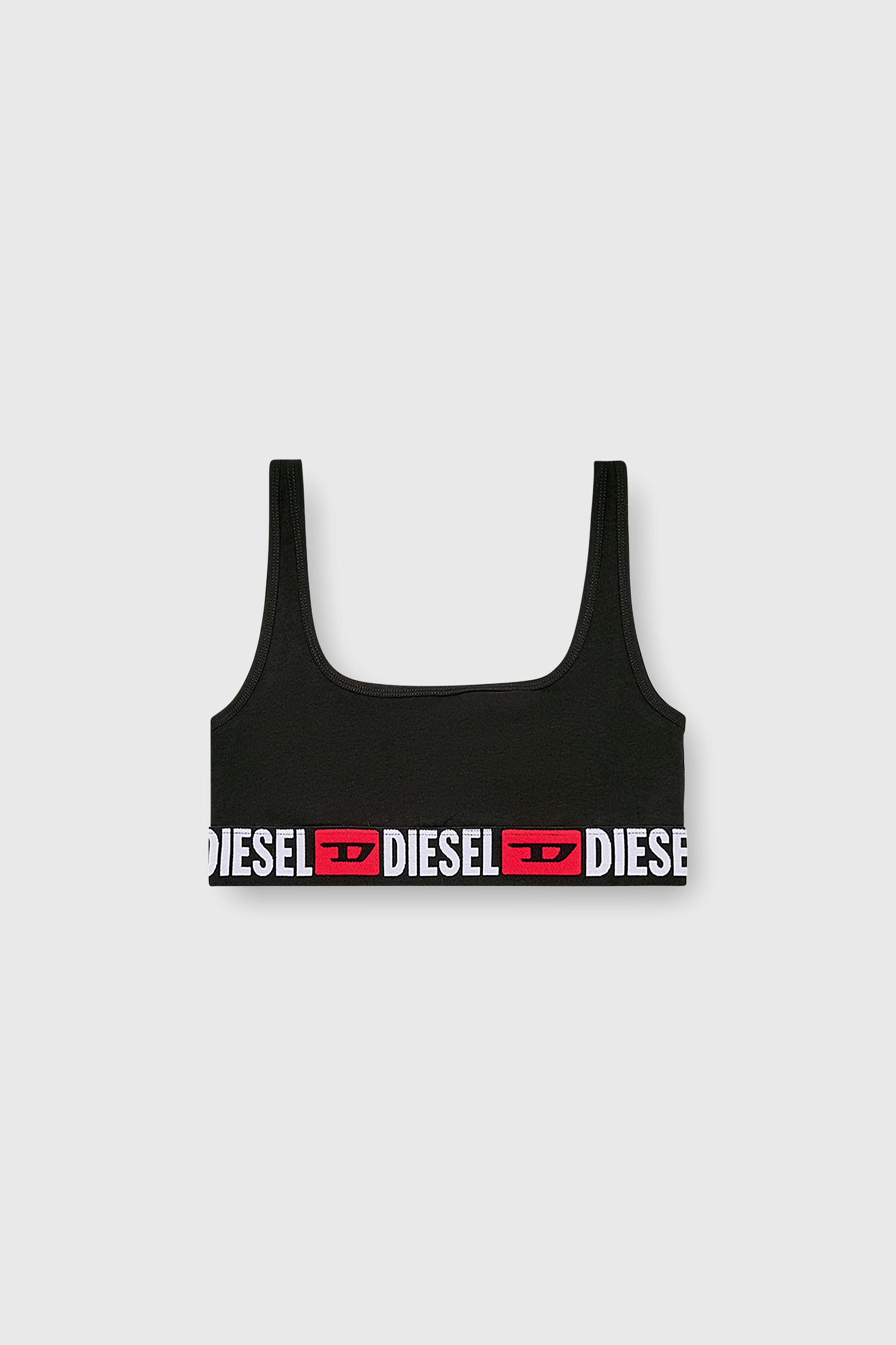 Diesel - UFSB-ORIBA, Bralette con fascia logata Donna in Nero - 2