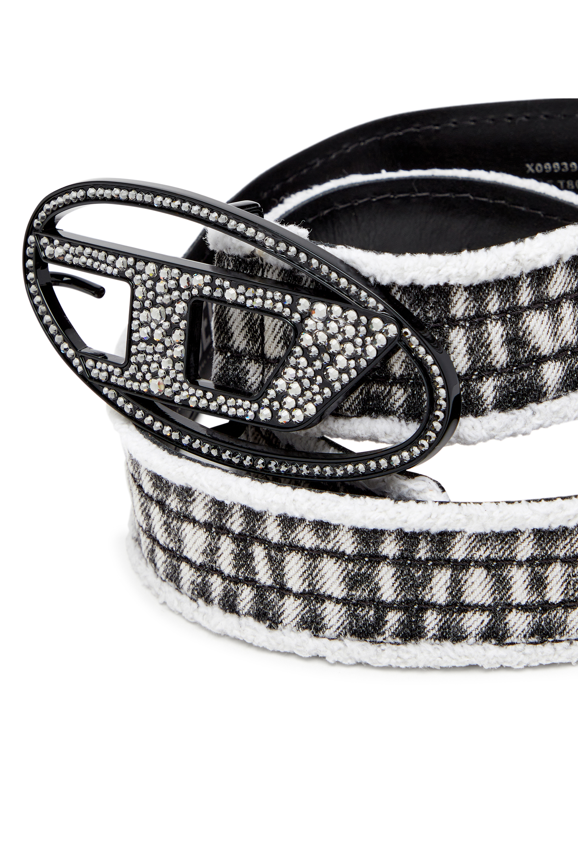Diesel - B-1DR STRASS, Cintura 3.9 cm in denim pelle con fibbia gioiello Donna in Nero - 3