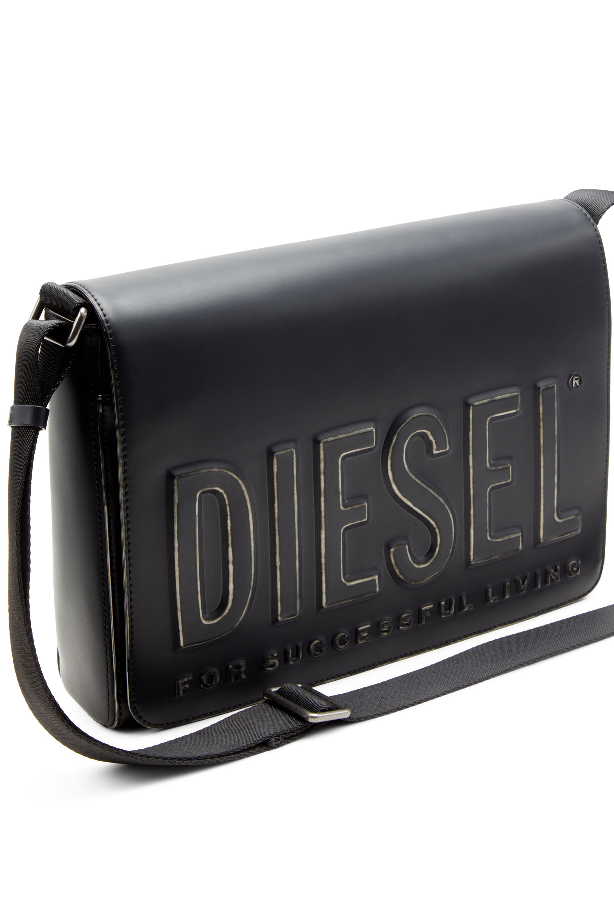 Diesel - DSL 3D MESSENGER S X, Herren Messenger-Tasche aus gebürstetem PU in Schwarz - 5