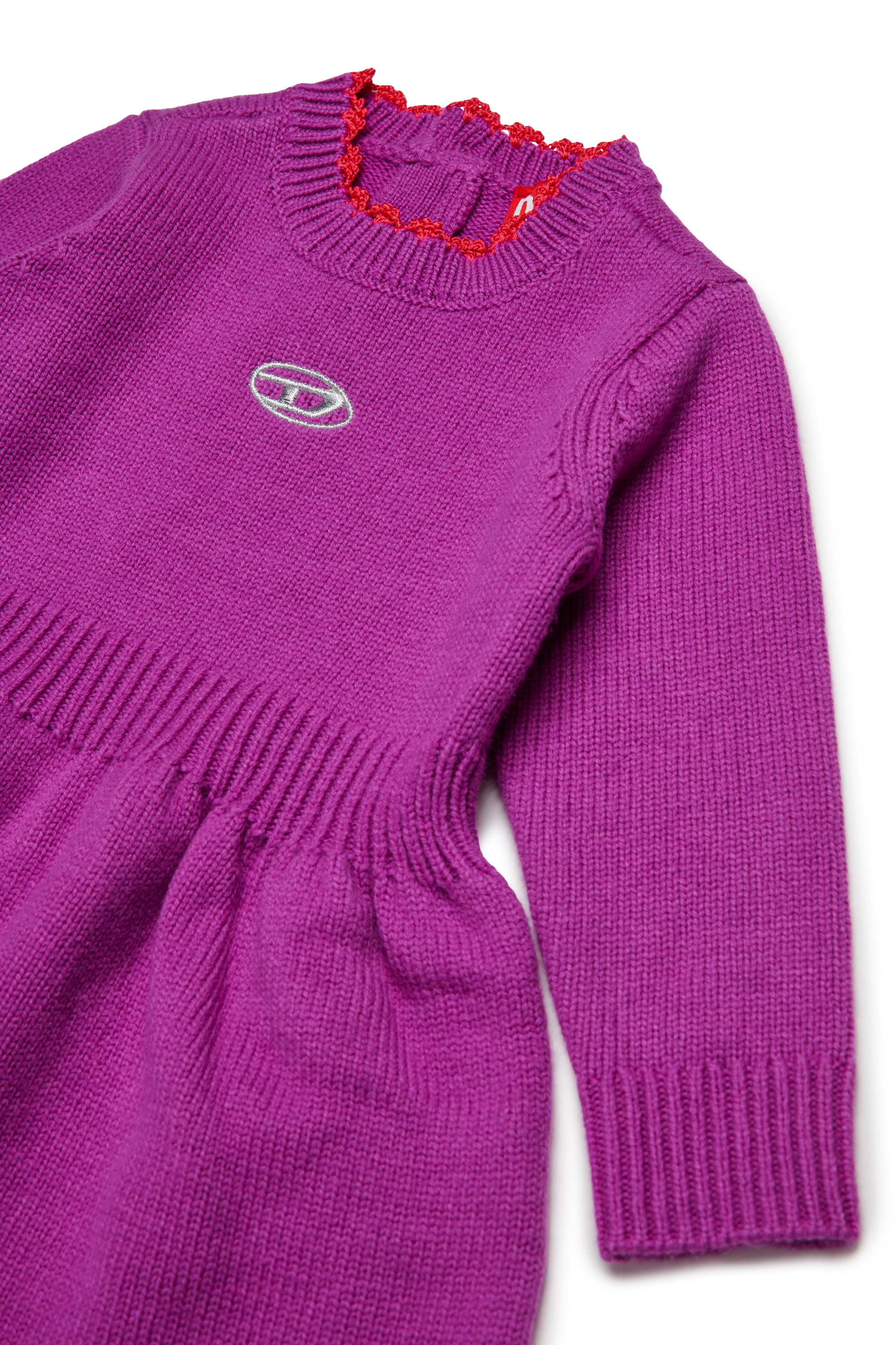 Diesel - DALLEB, Abito in lana con logo ricamato Donna in Viola - 3