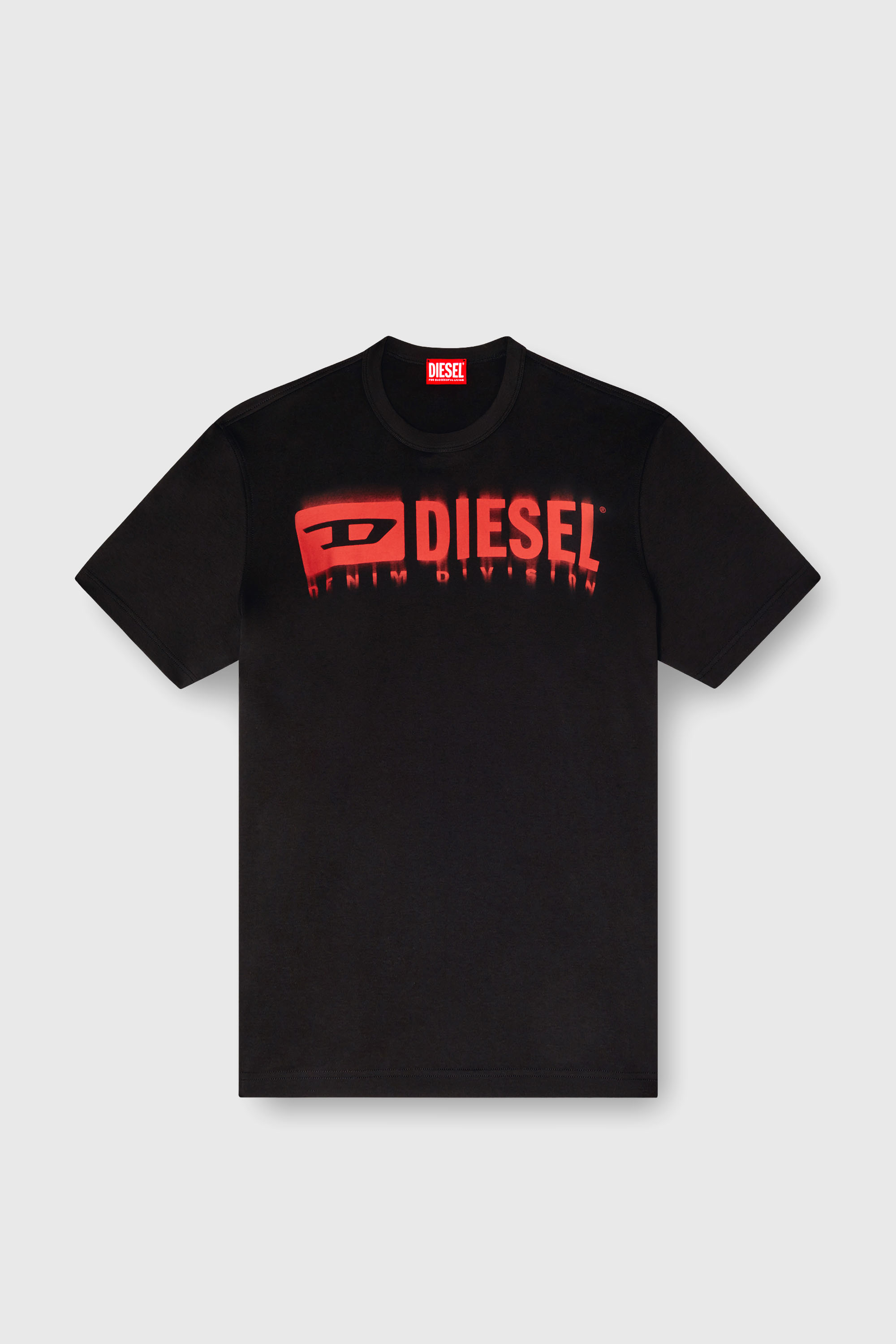 Diesel - T-ADJUST-Q7, T-shirt con logo Diesel sfumato Uomo in Nero - 2