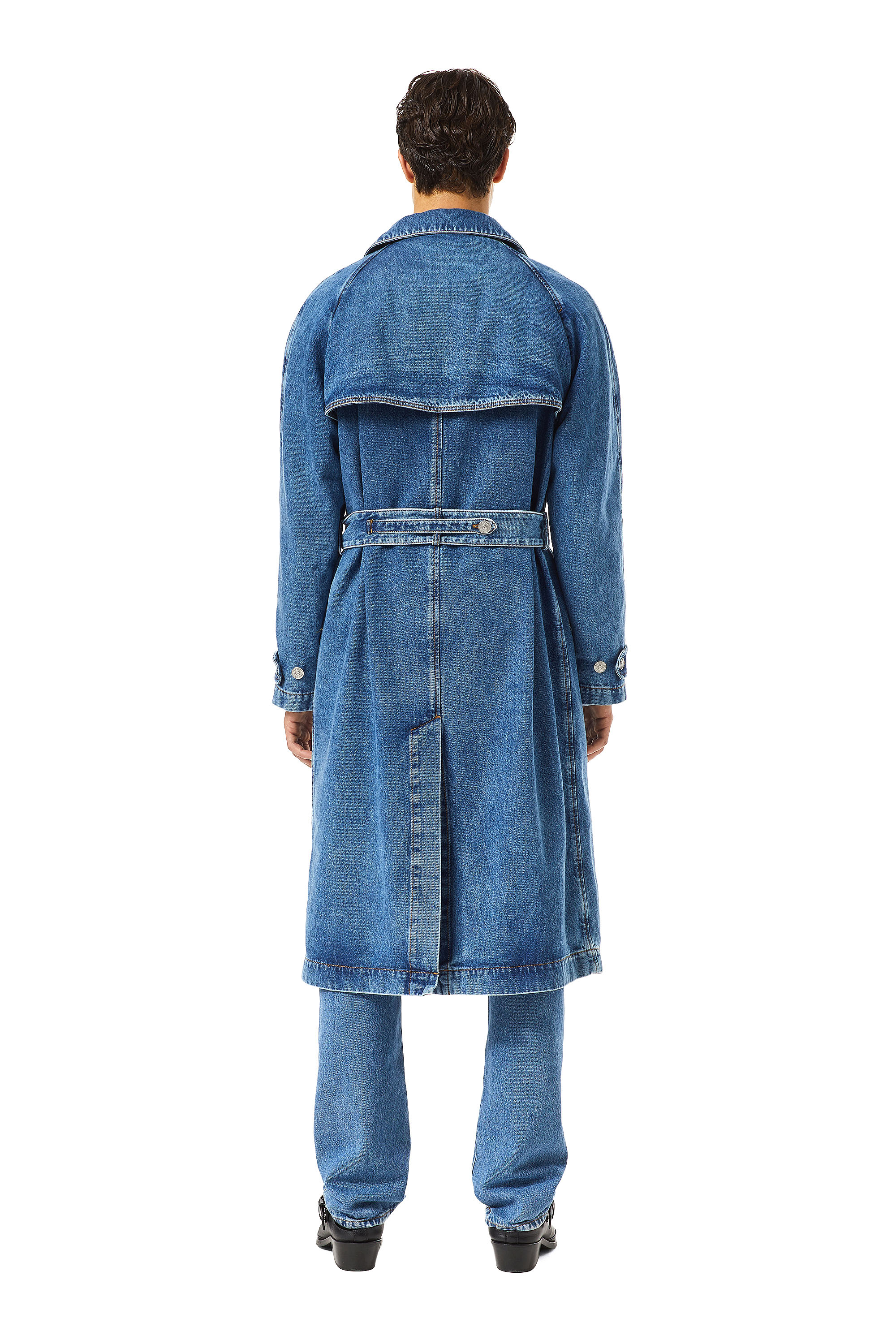 Diesel - D-DELIRIOUS DOUBLE BREASTED TRENCH COAT, Mixte Trench-coat en denim in Bleu - Image 2