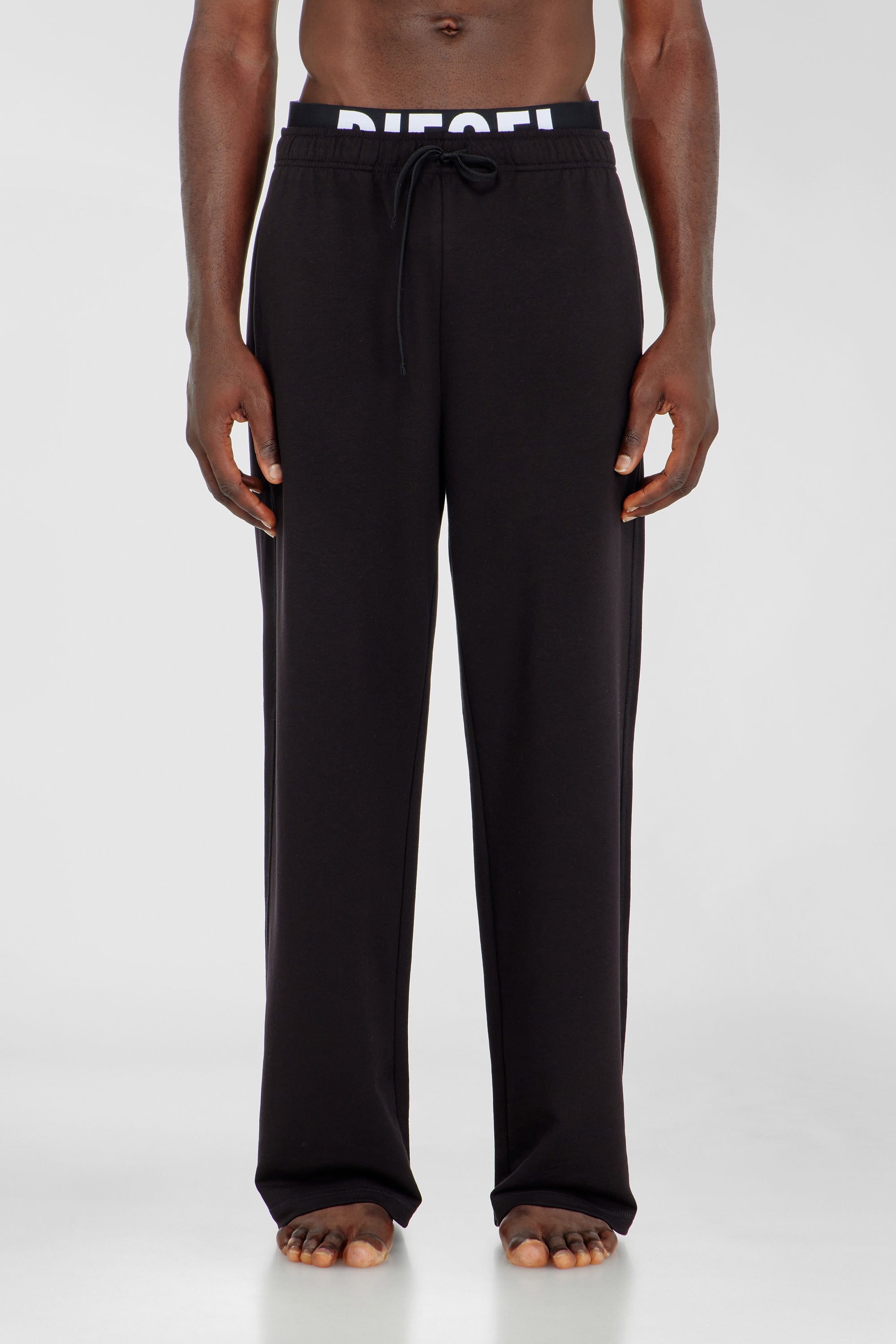 Diesel - BRADLEY-D-POP, Man's Cotton sweatpants with Diesel logo waistband in Black - 1