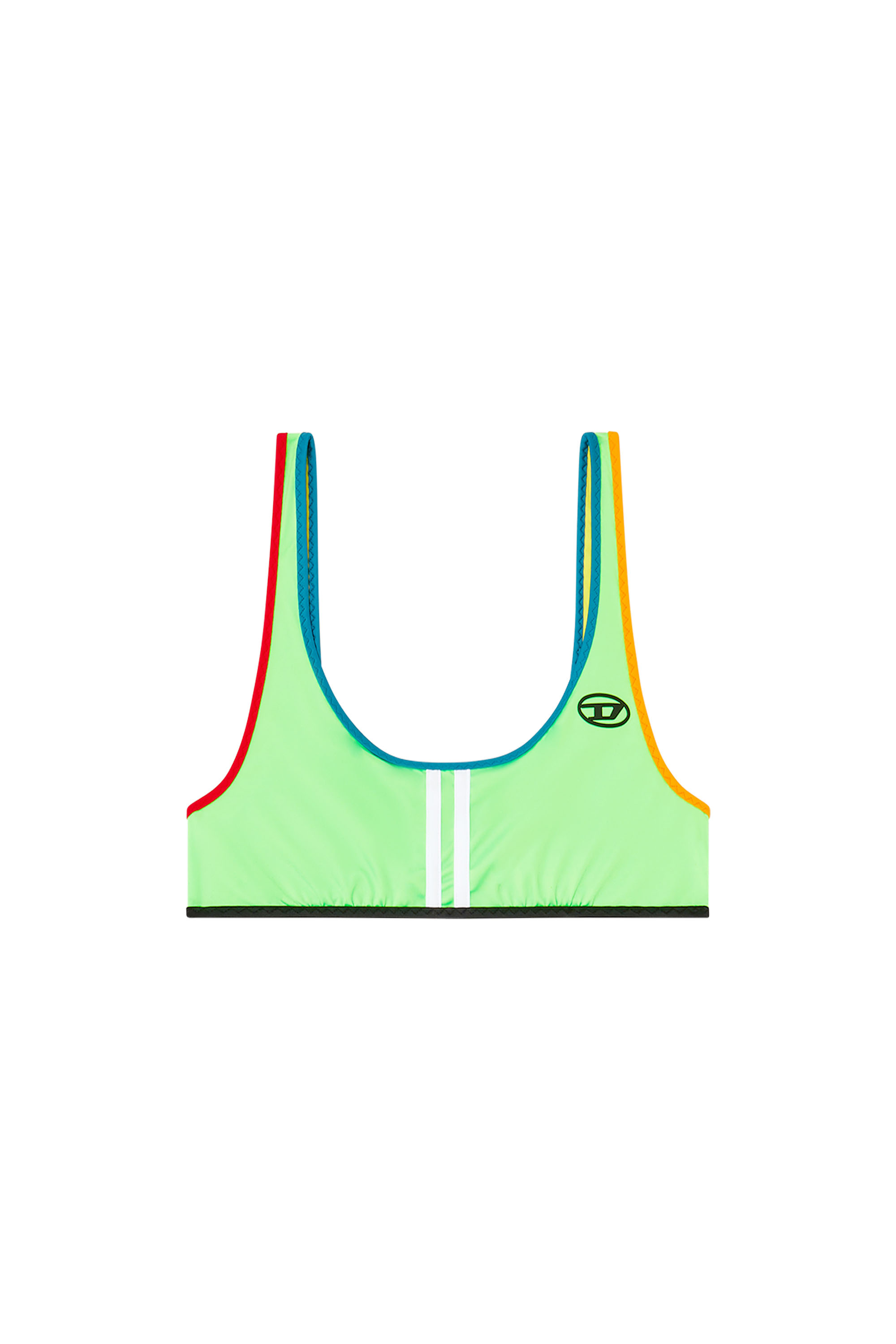 Diesel - JADA-D-POP, Haut de bikini en nylon &agrave; rayures sportives Femme in Polychrome - 3