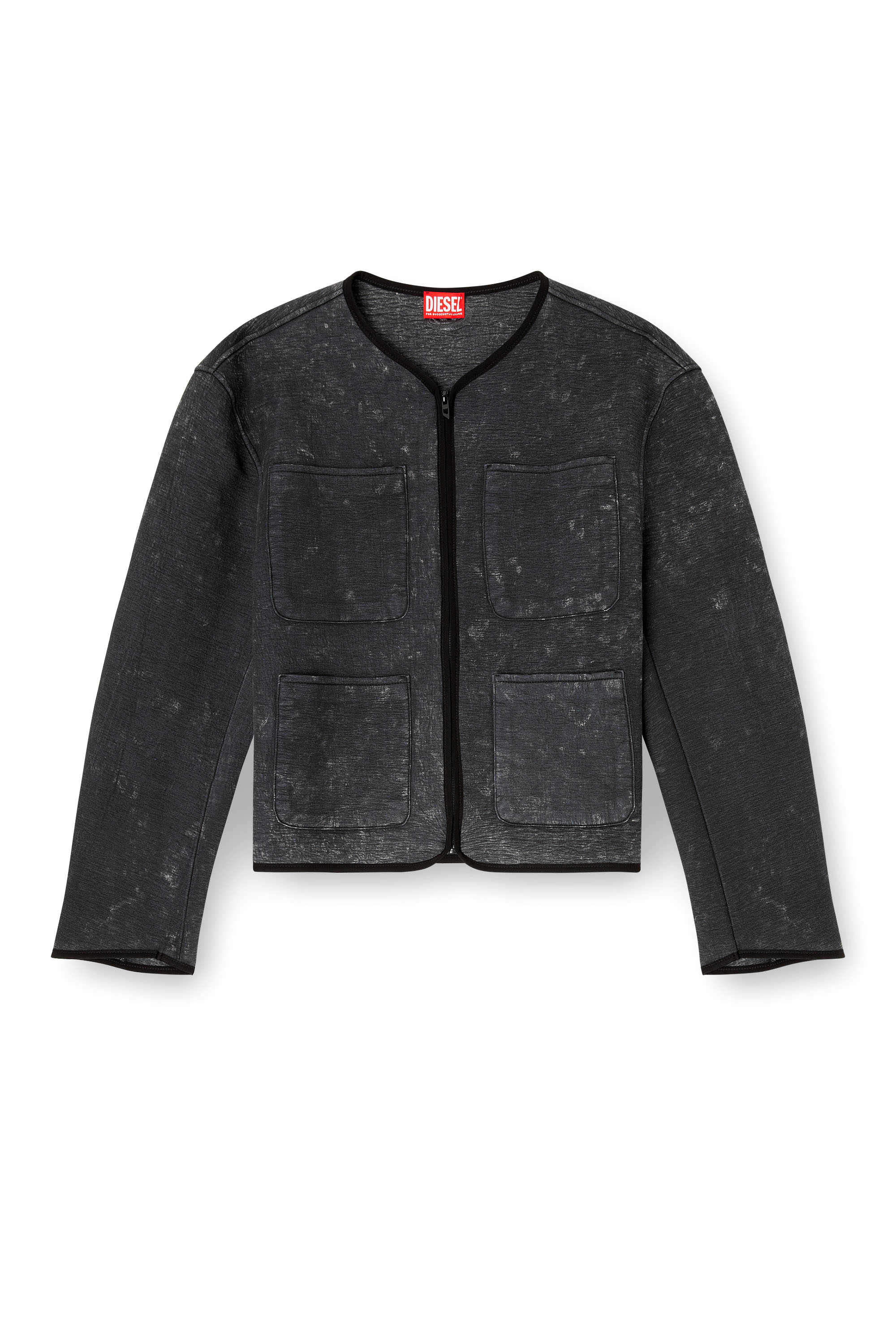 Diesel - G-TES, Veste en néoprène effet marbré avec poches Femme in ToBeDefined - 3