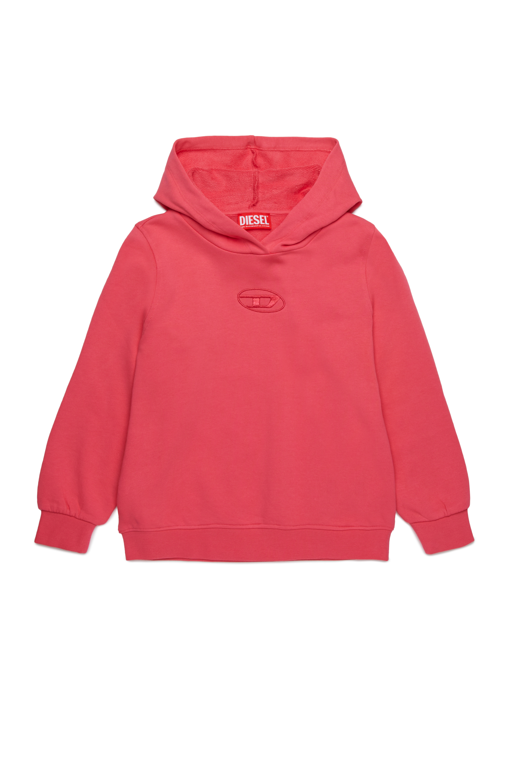 Diesel - SINNY, Felpa con cappuccio e ricamo Oval D tono su tono Donna in Rosa - 1