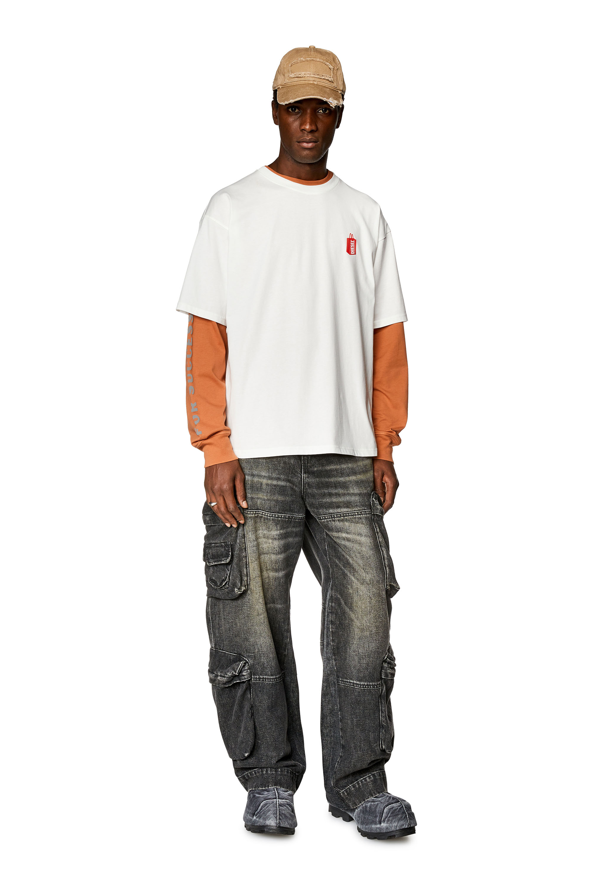 Diesel - T-BOXT-N2, Uomo T-shirt con stampa sneaker Prototype in Bianco - Image 2