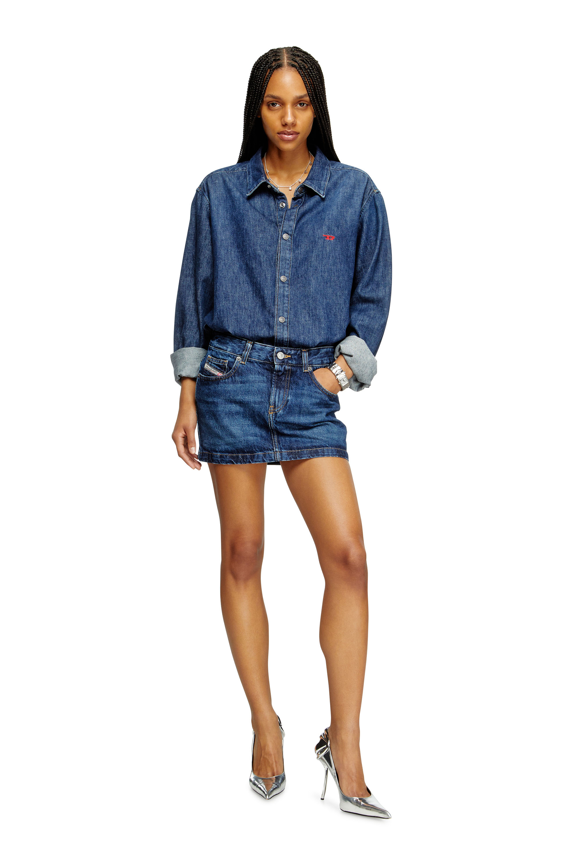 Diesel - DE-RON, Damen Minirock aus Denim in Dunkelblau - 2