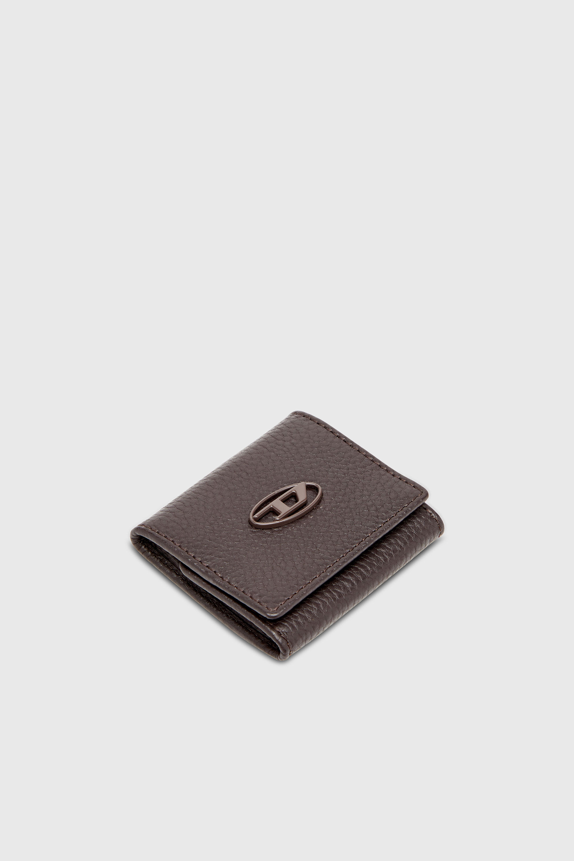 Diesel - HISSU EVO COIN CASE, Herren M&uuml;nzetui aus genarbtem Leder in Dunkelbraun - 4