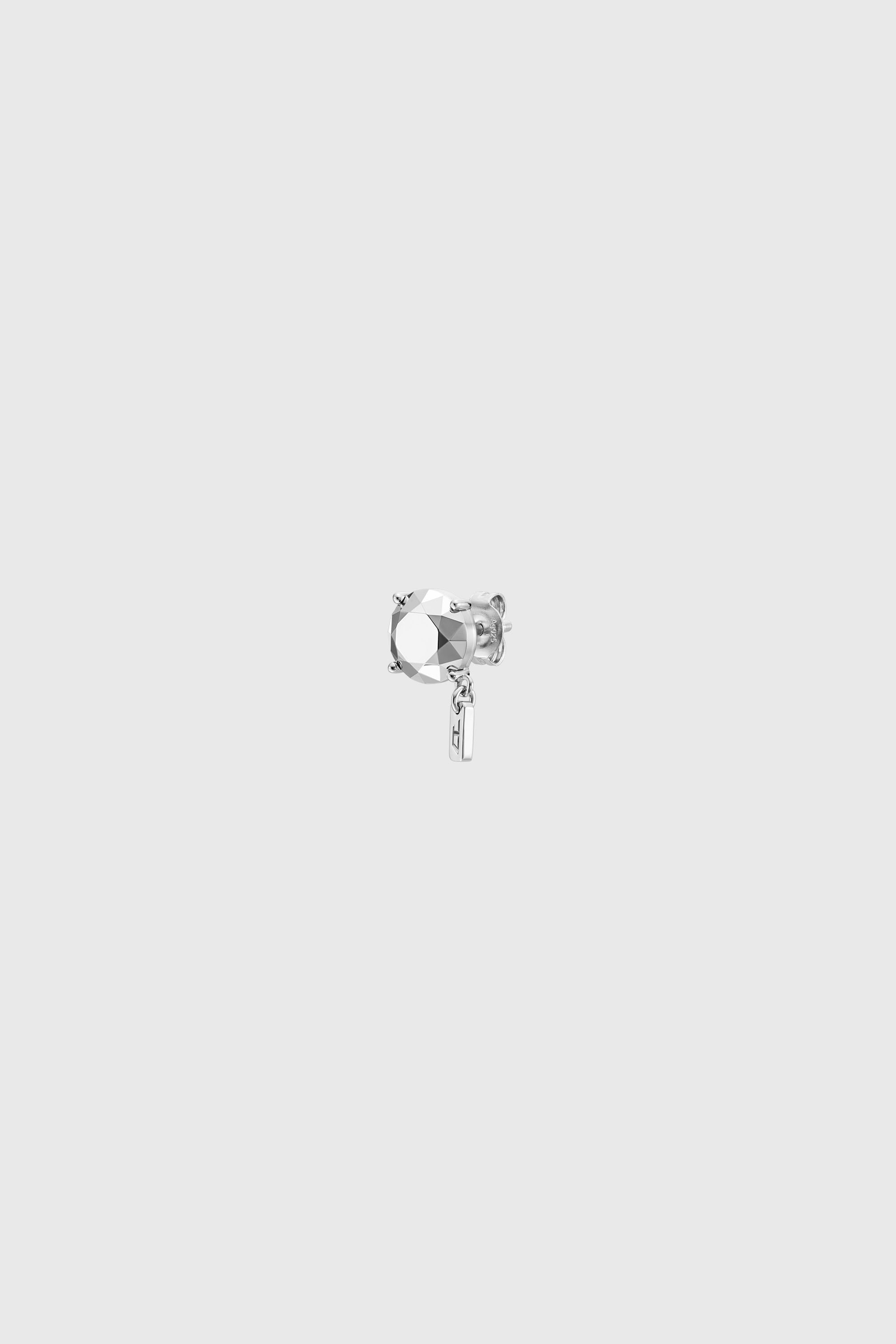 Diesel - DL1352040 STERLING SILVER JEWEL, Orecchino a lobo taglio diamante in argento sterling Unisex in Argento - 1