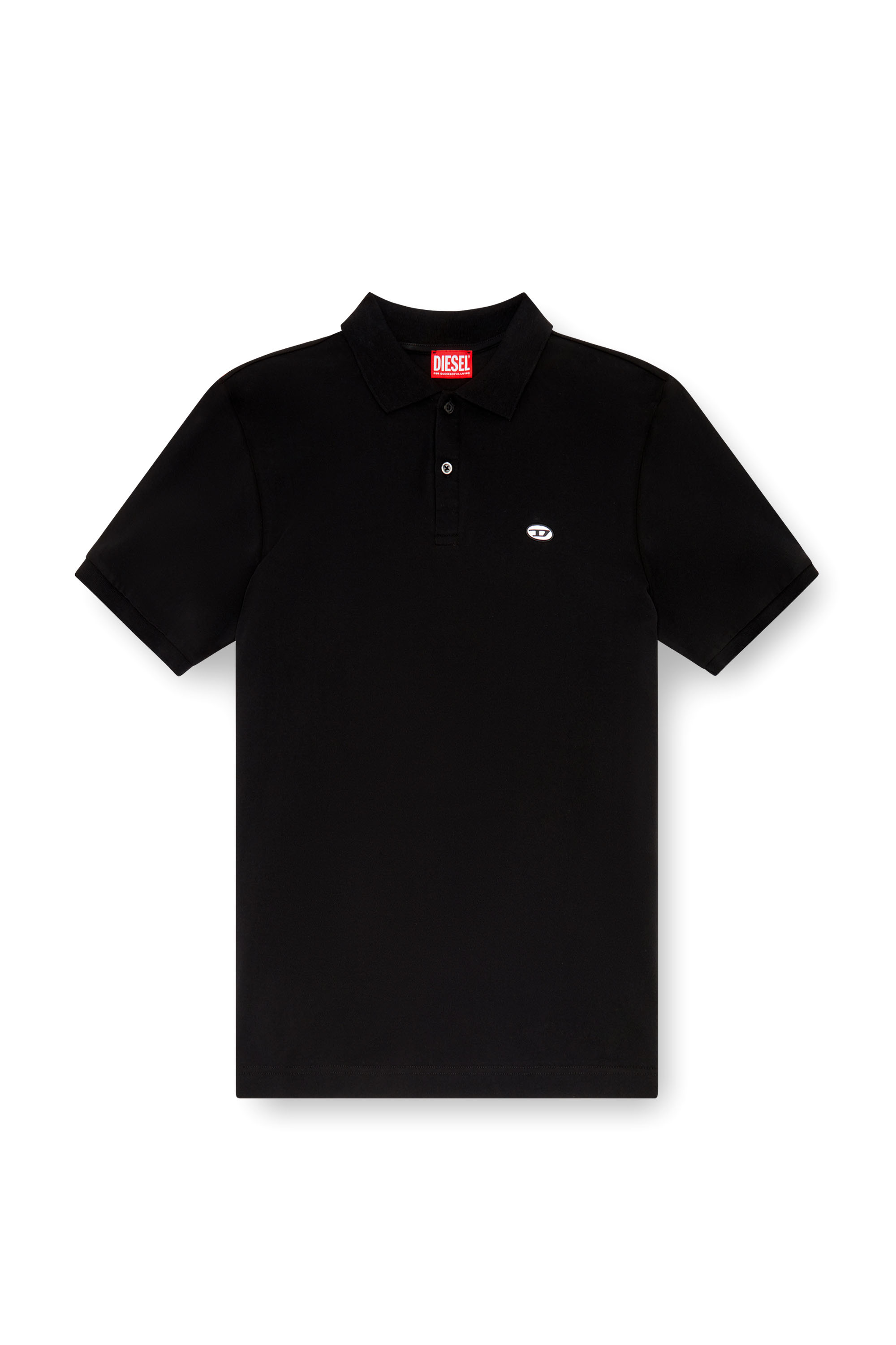 Diesel - T-REJUST-DOVAL-PJ, Polo con patch Oval D Uomo in Nero - 3