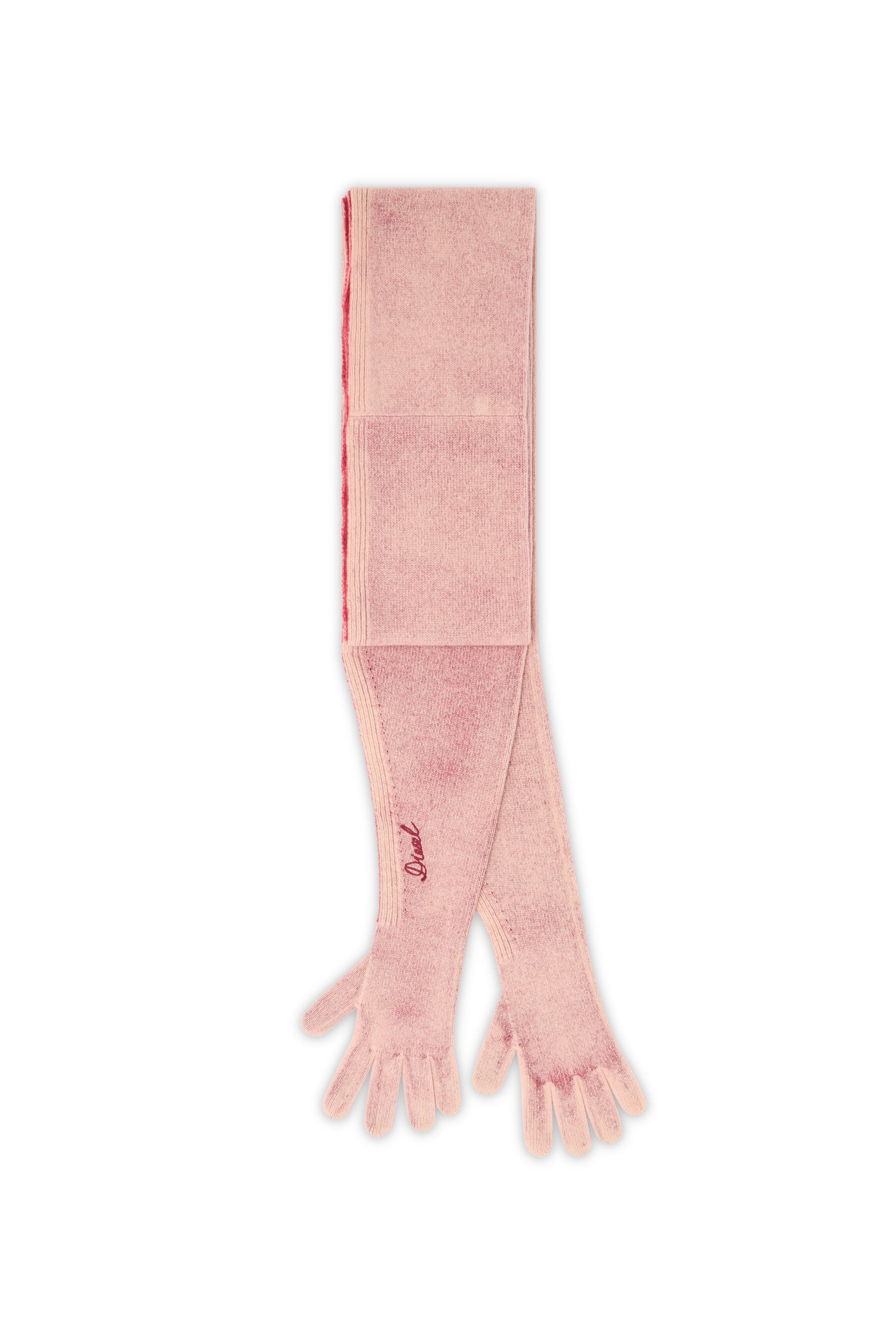 Diesel - K-EVIN, Guanto-sciarpa ibrido in lana bicolore Unisex in Rosa - 1