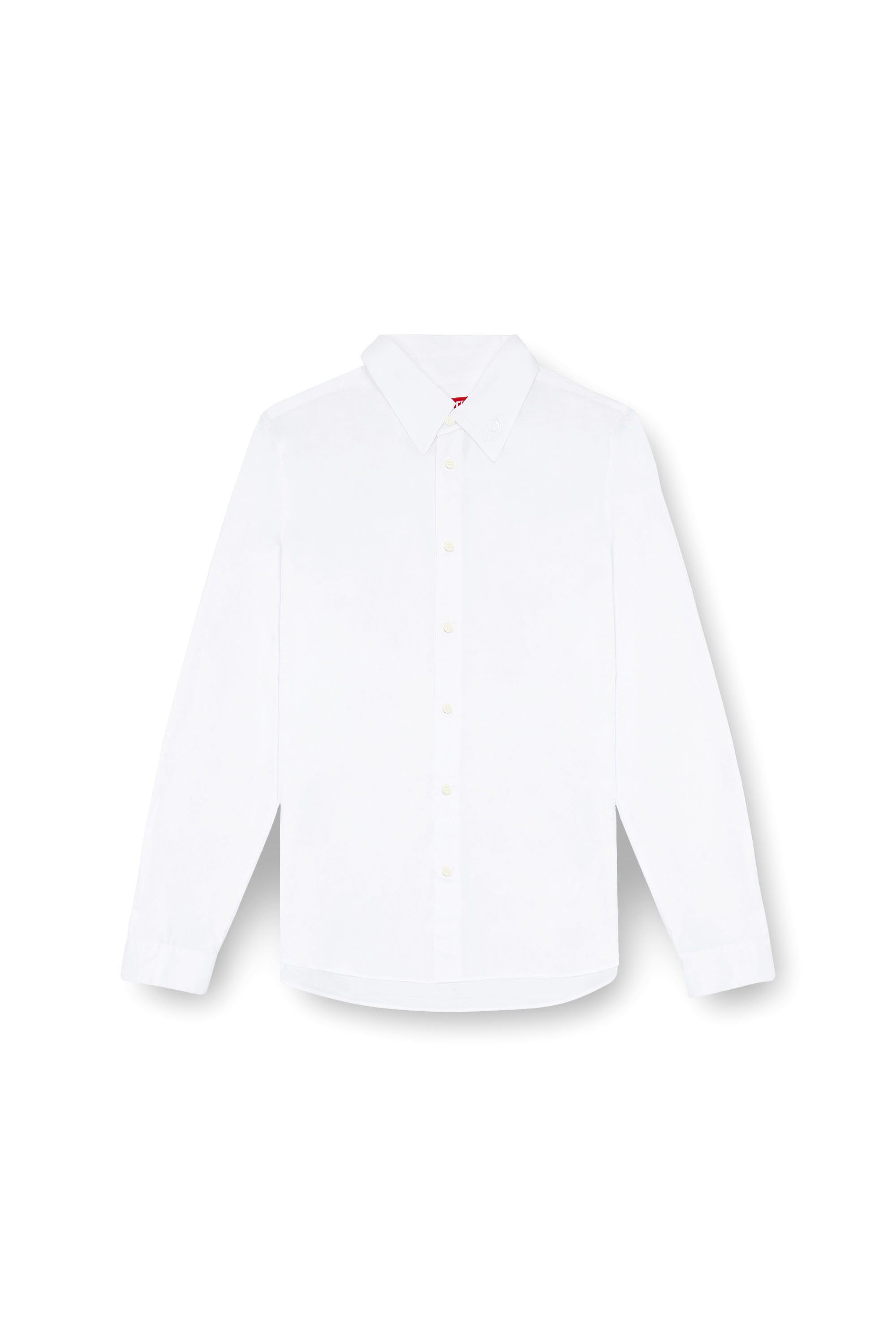 Diesel - S-FITTY-A, Camicia con logo ricamato sul colletto Uomo in Bianco - 3