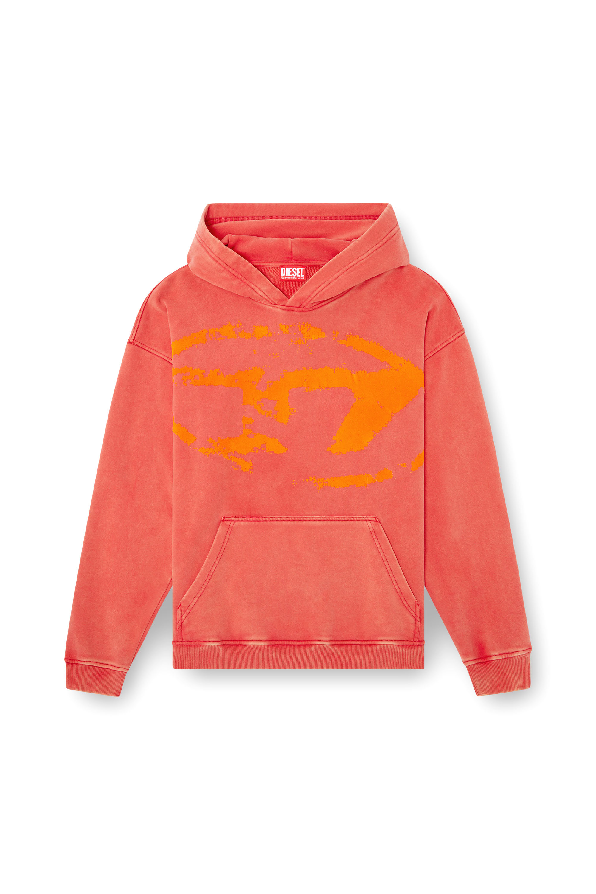 Diesel - S-BOXT-HOOD-R10, Sweat-shirt à capuche avec logo Oval D floqué Homme in Rouge - 3