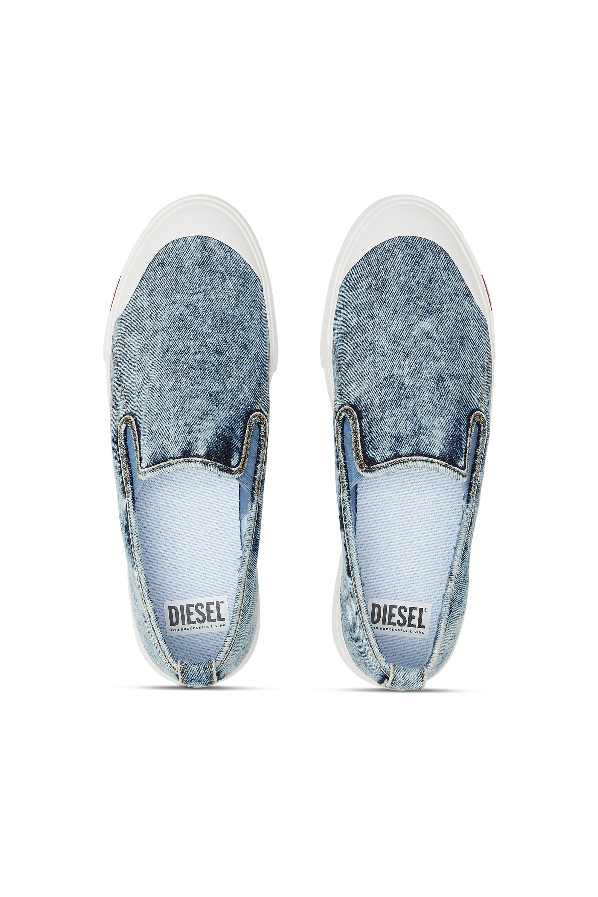 Diesel - S-ATHOS NMD SO, Sneakers slip-on en denim Homme in Bleu - 5