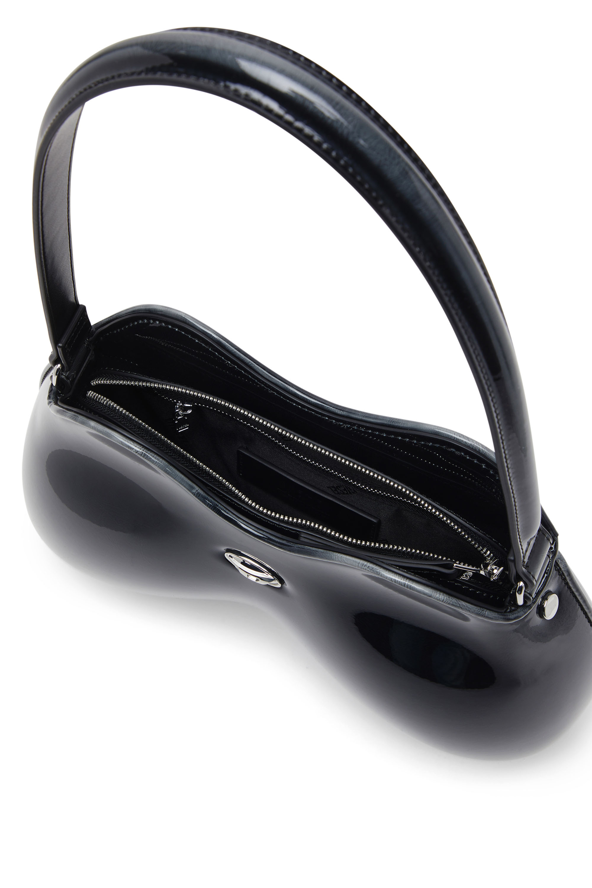 Diesel - DOUBLE-D SHOULDER, Damen Double-D-Feste Schultertasche mit aus glänzendem Dégradé-PU in Schwarz - 4