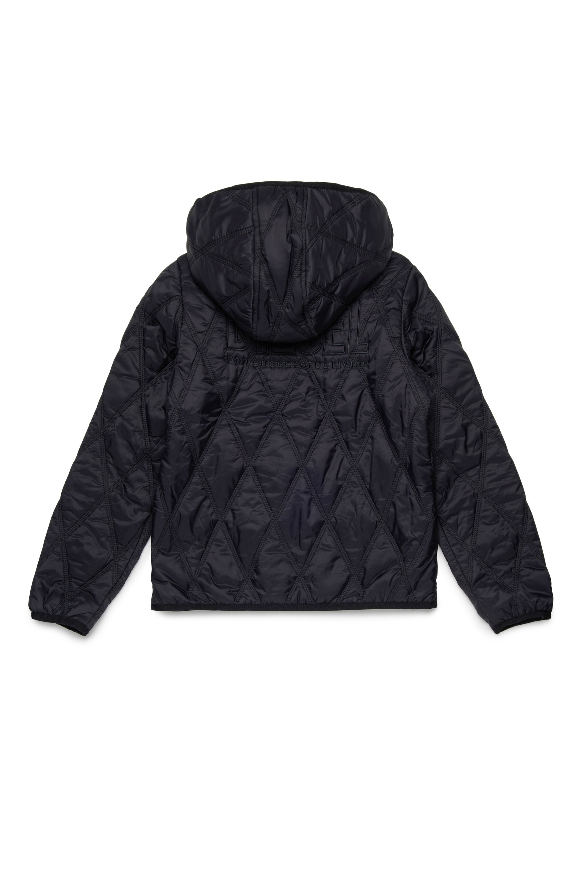 Diesel - JFOSSIRLS, Veste à capuche matelassée légère Mixte in Noir - 2