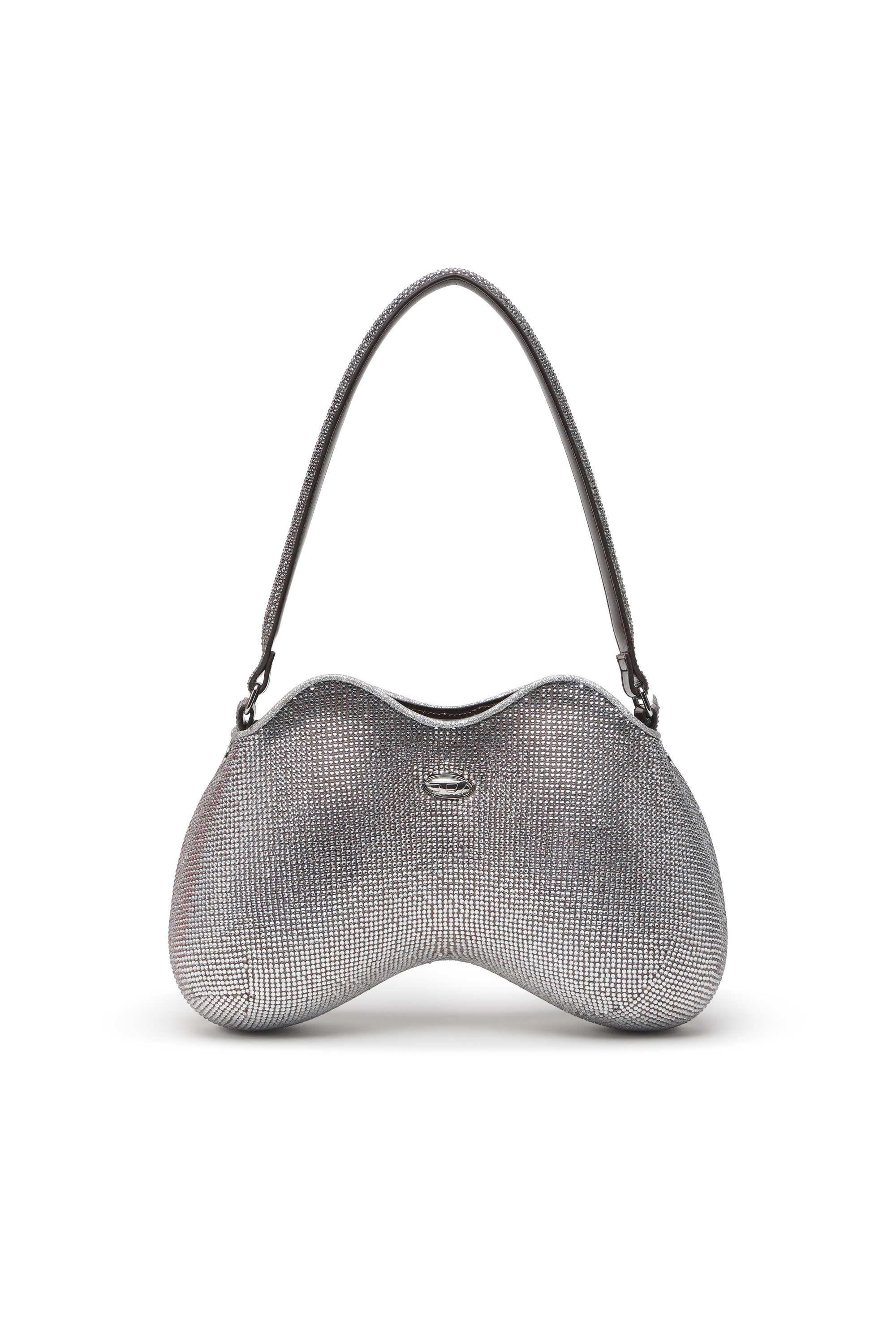 Diesel - DOUBLE-D SHOULDER, Damen Schultertasche mit Allover-Kristallen in Silber - 1