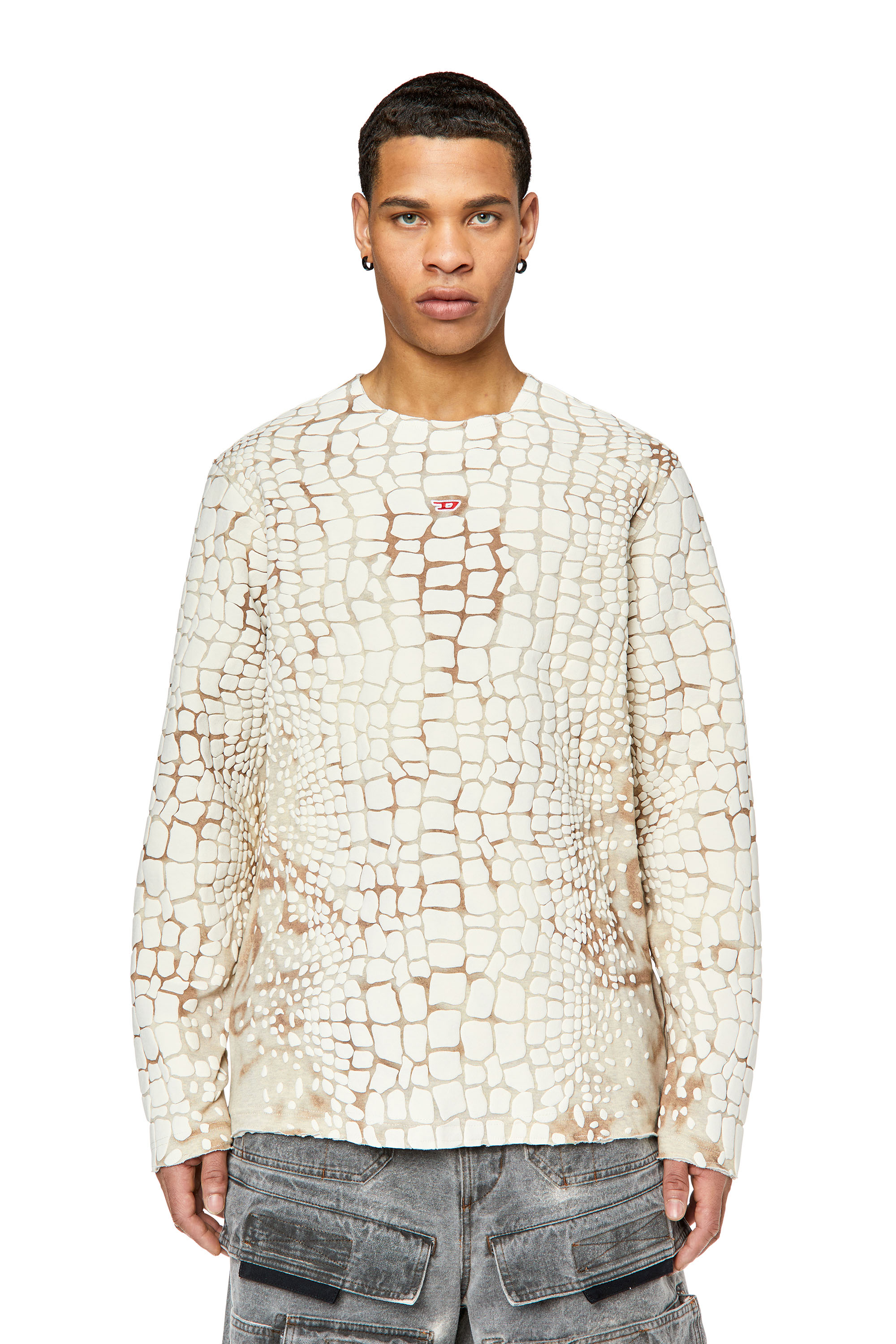 Diesel - T-JUS-LS, Bianco/Beige - Image 1