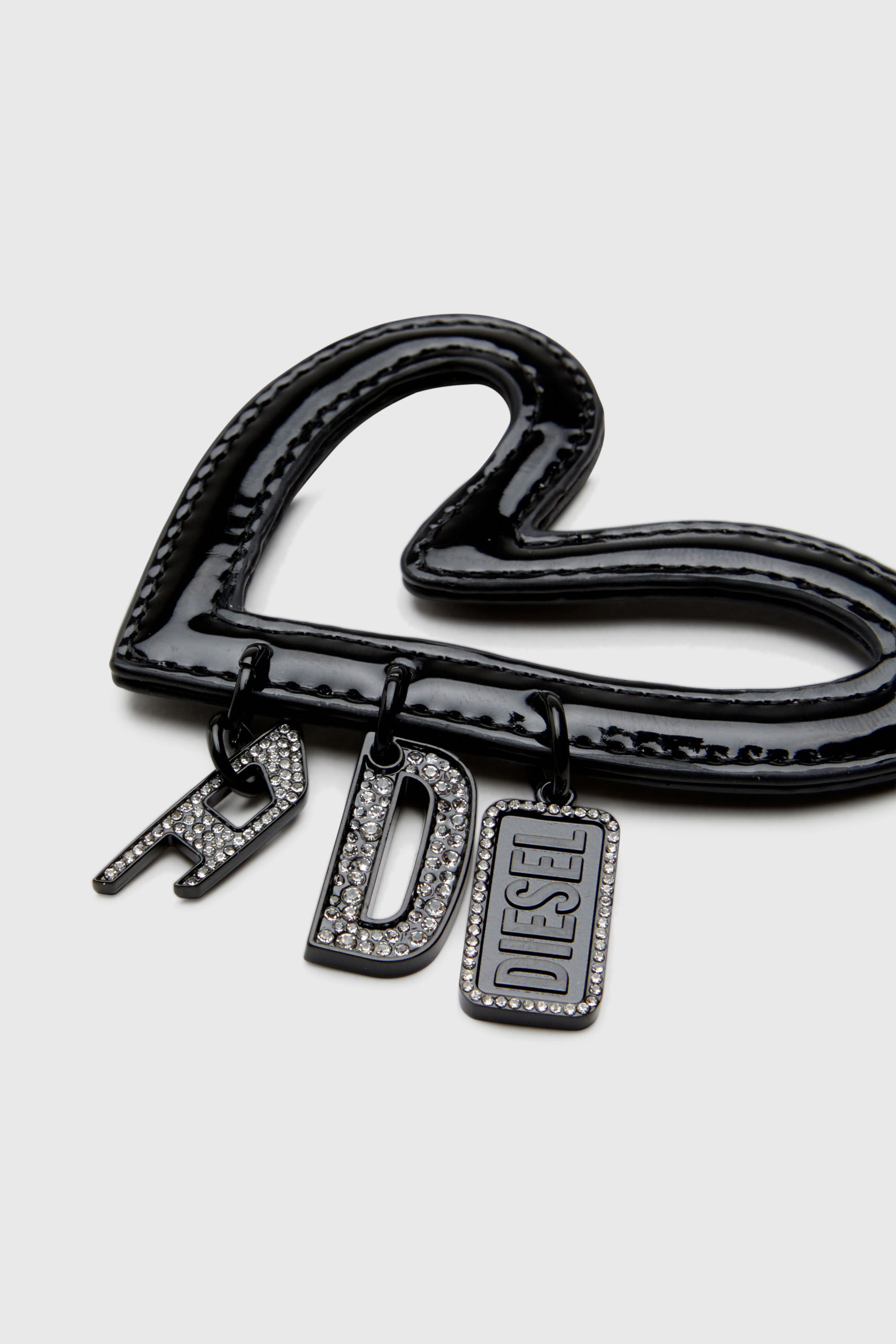 Diesel - MULTI II, Breloque en forme de c&oelig;ur avec finition brillante Femme in Noir - 3